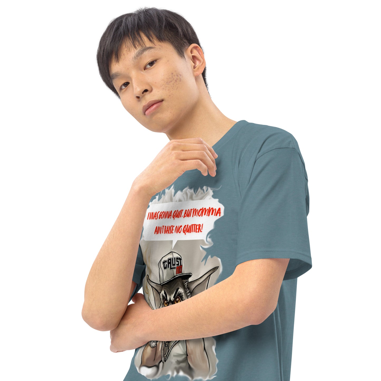 No quitters Men’s premium heavyweight tee