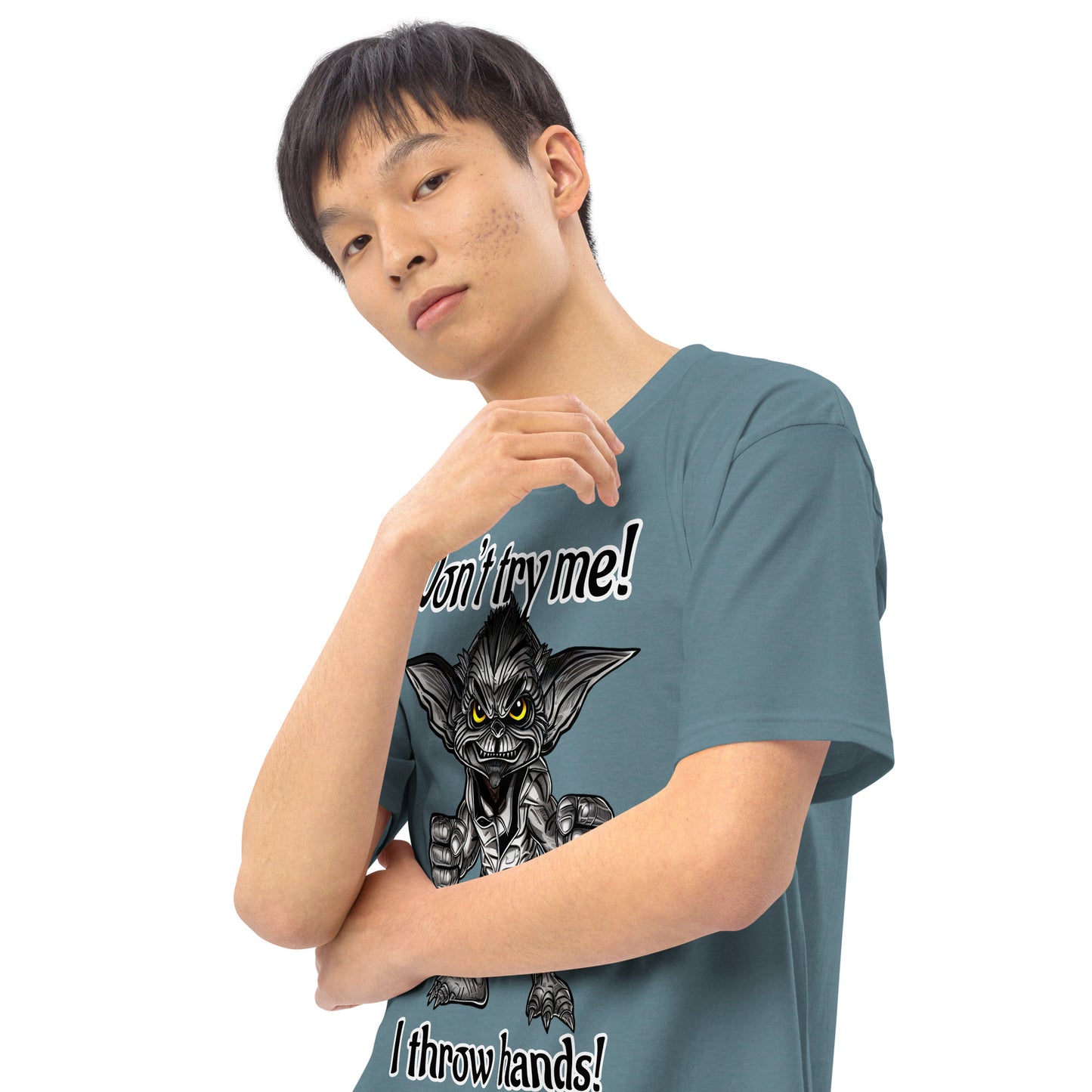 I throw hands Men’s premium heavyweight tee