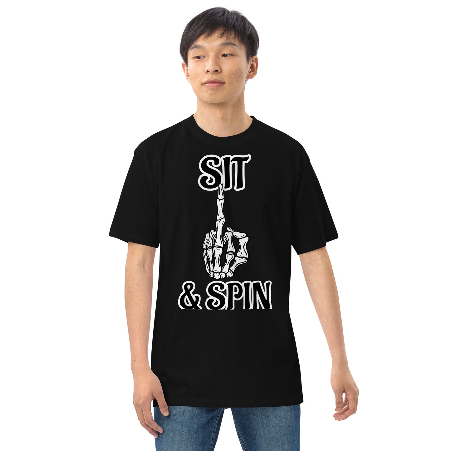 Sit and spin Men’s premium heavyweight tee