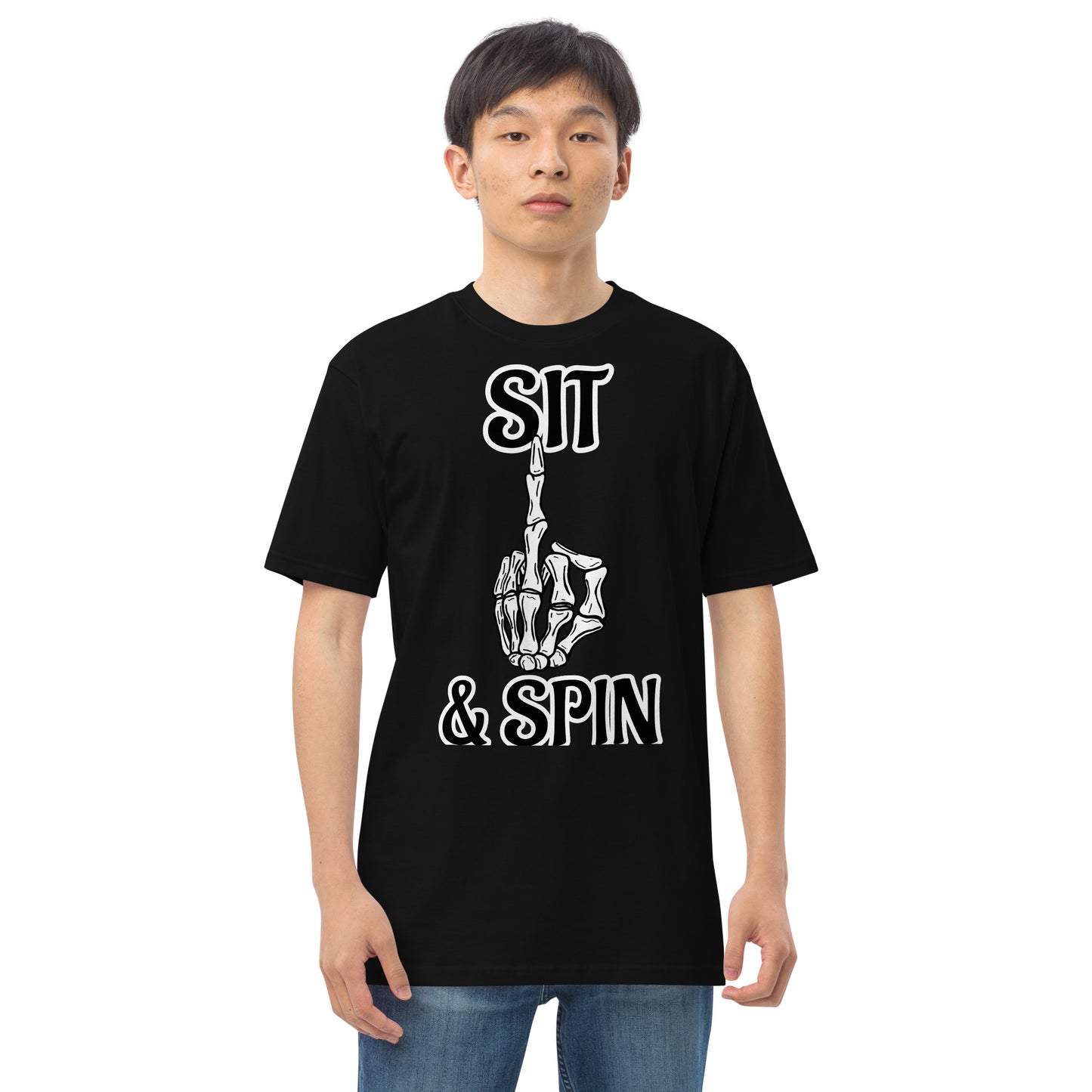 Sit and spin Men’s premium heavyweight tee