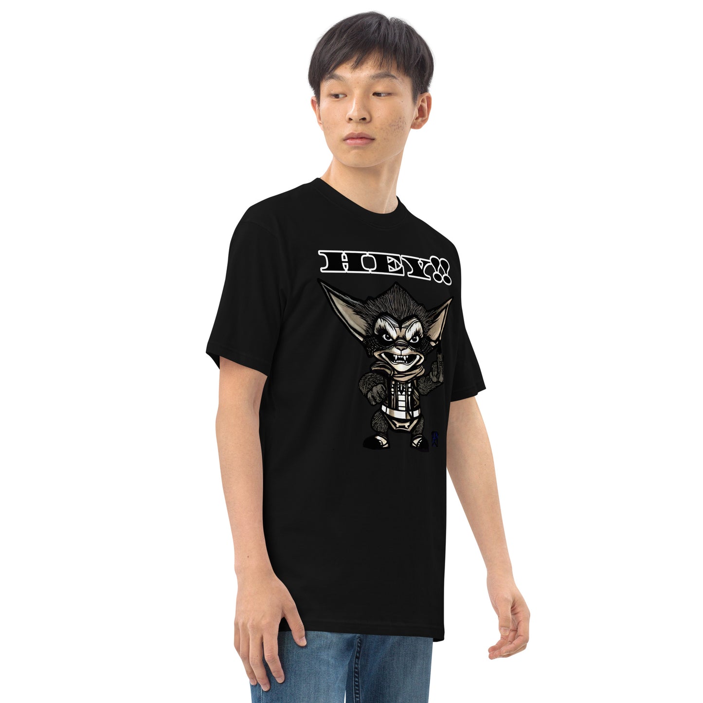 Hey! Men’s premium heavyweight tee