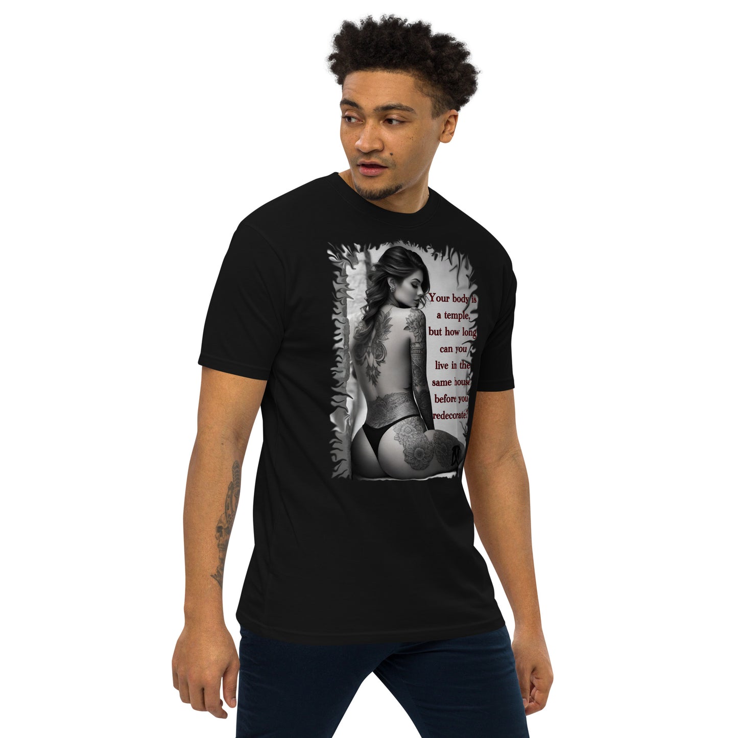 temple Men’s premium heavyweight tee