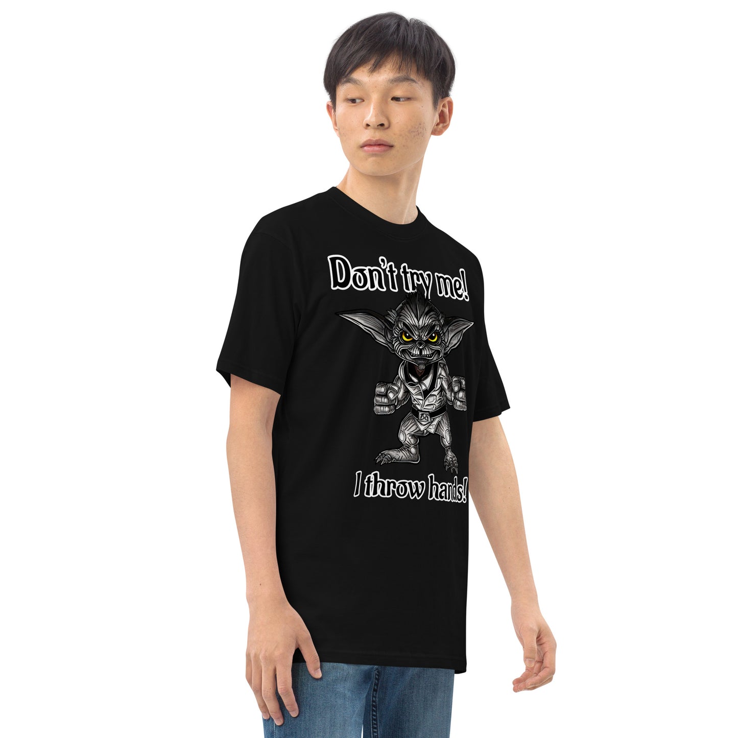 I throw hands Men’s premium heavyweight tee