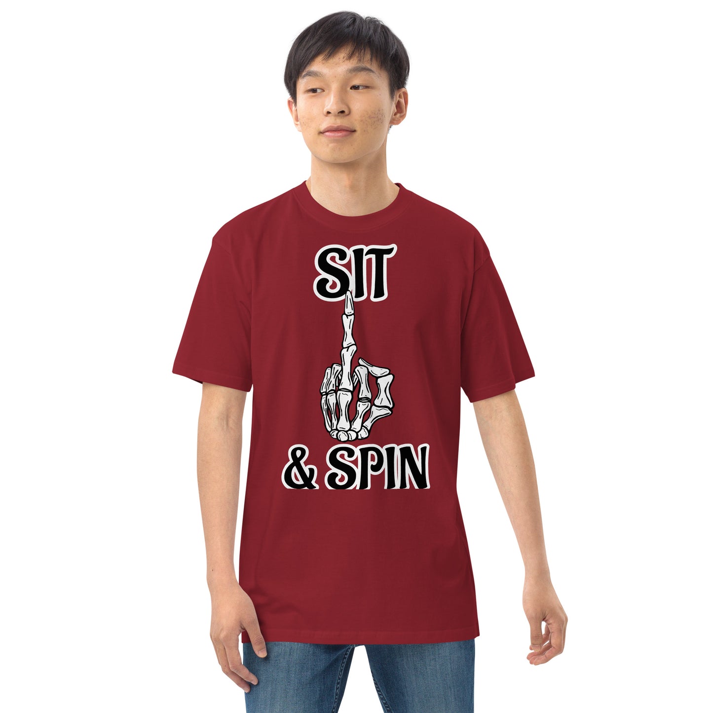 Sit and spin Men’s premium heavyweight tee