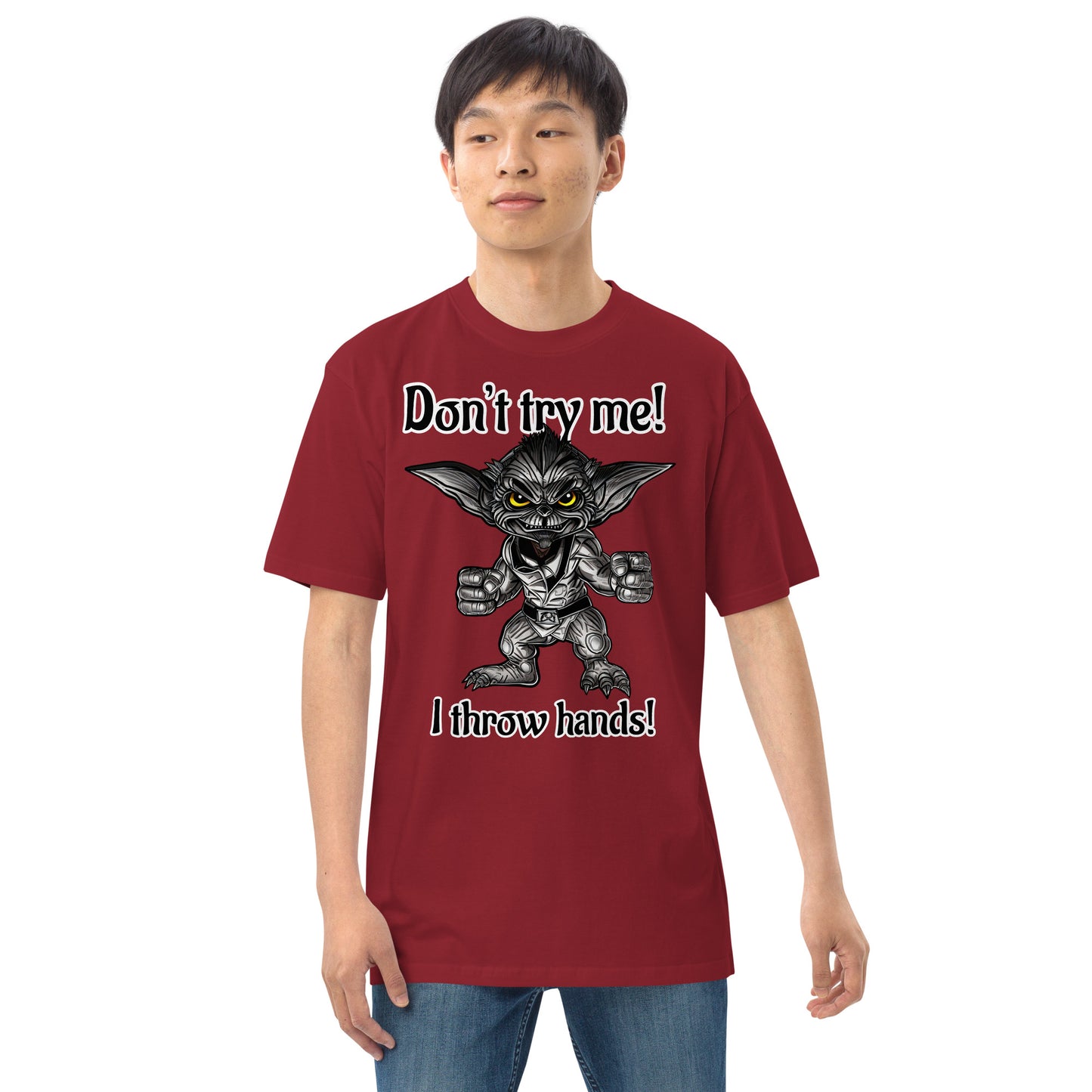 I throw hands Men’s premium heavyweight tee