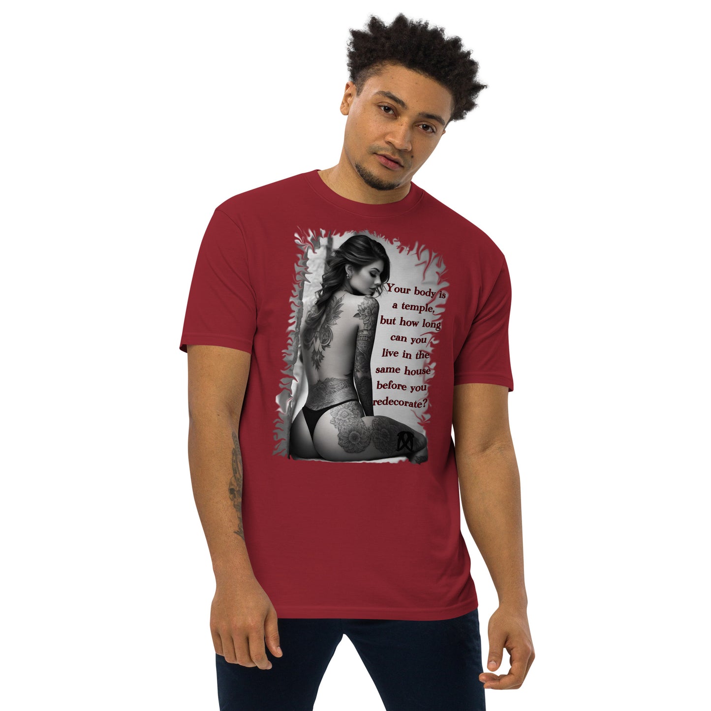 temple Men’s premium heavyweight tee