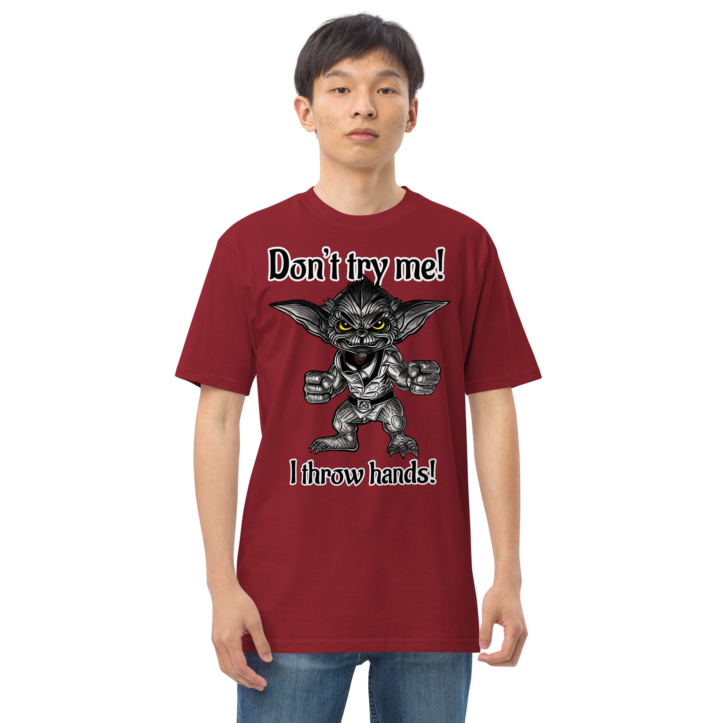 I throw hands Men’s premium heavyweight tee