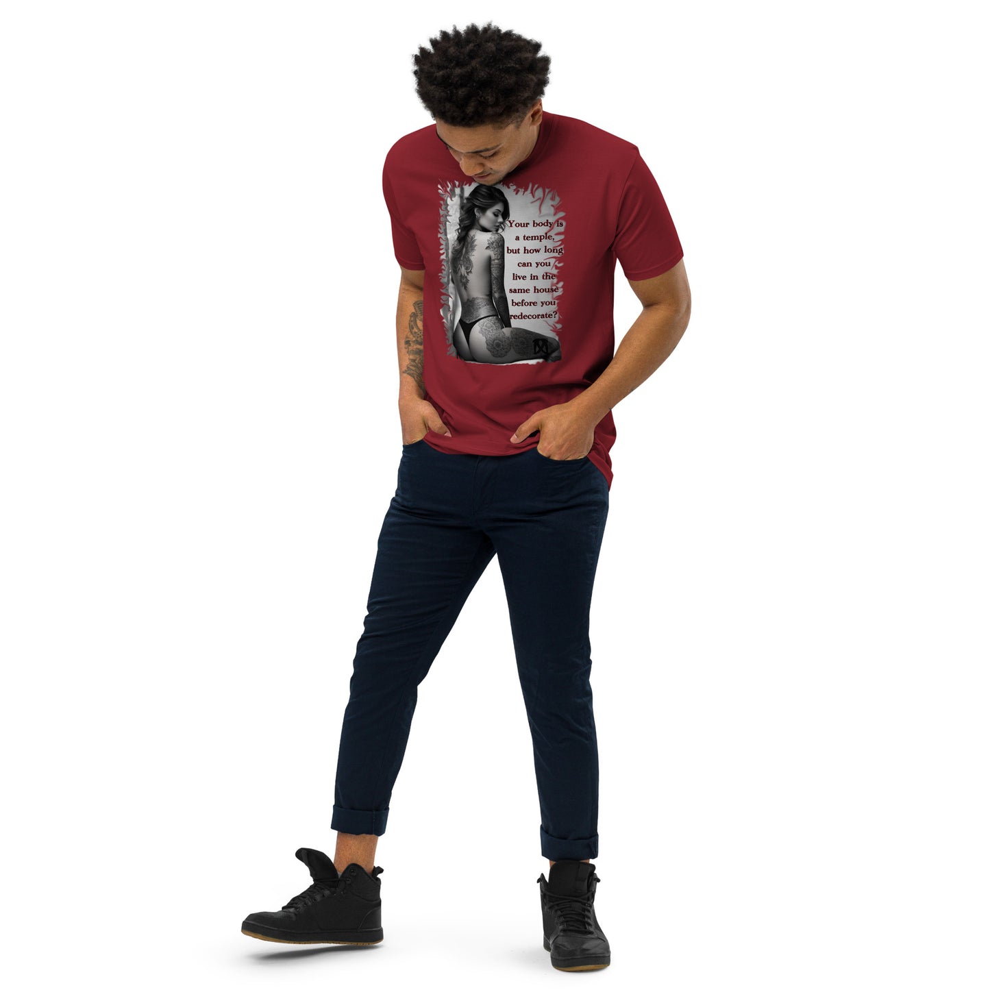 temple Men’s premium heavyweight tee