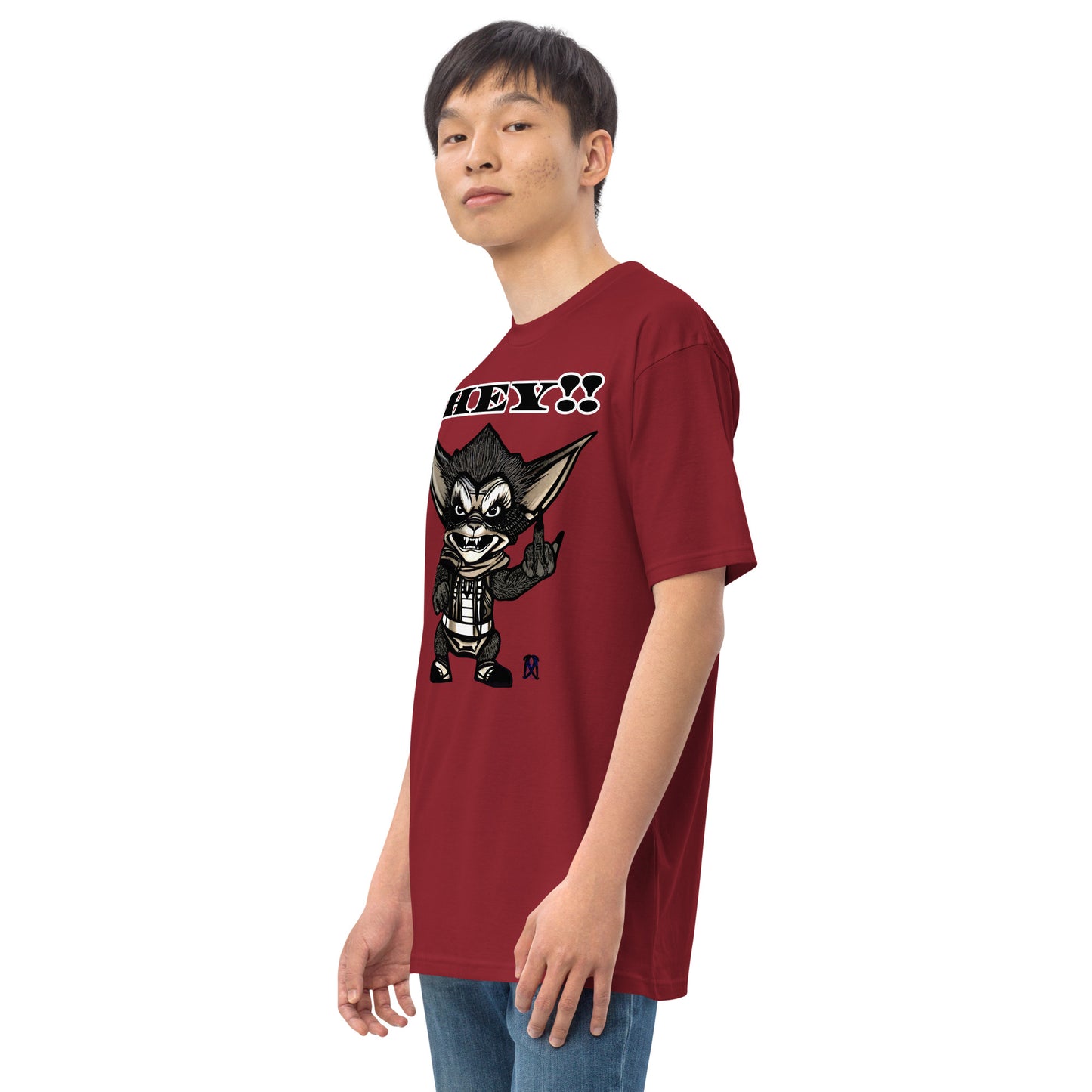 Hey! Men’s premium heavyweight tee