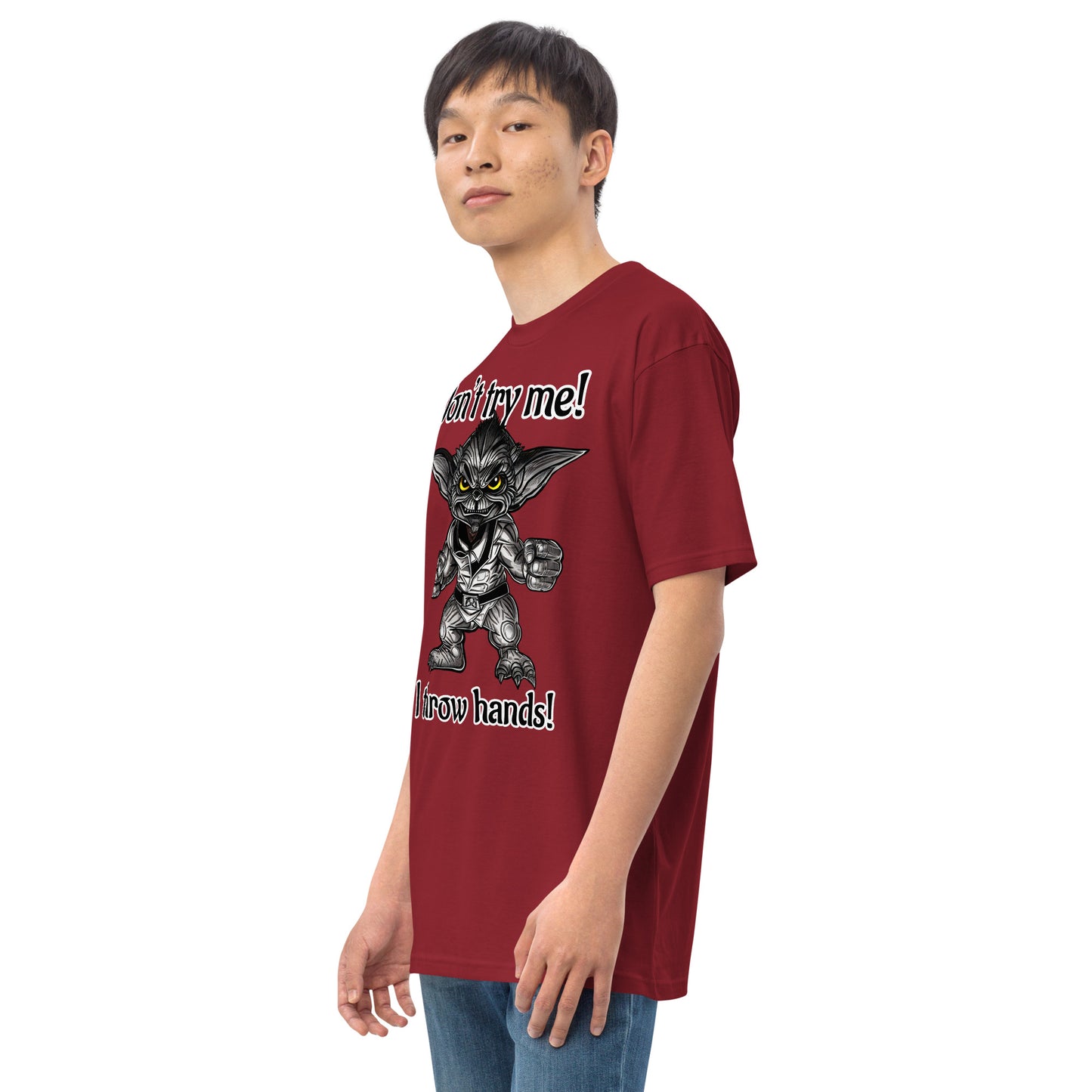 I throw hands Men’s premium heavyweight tee