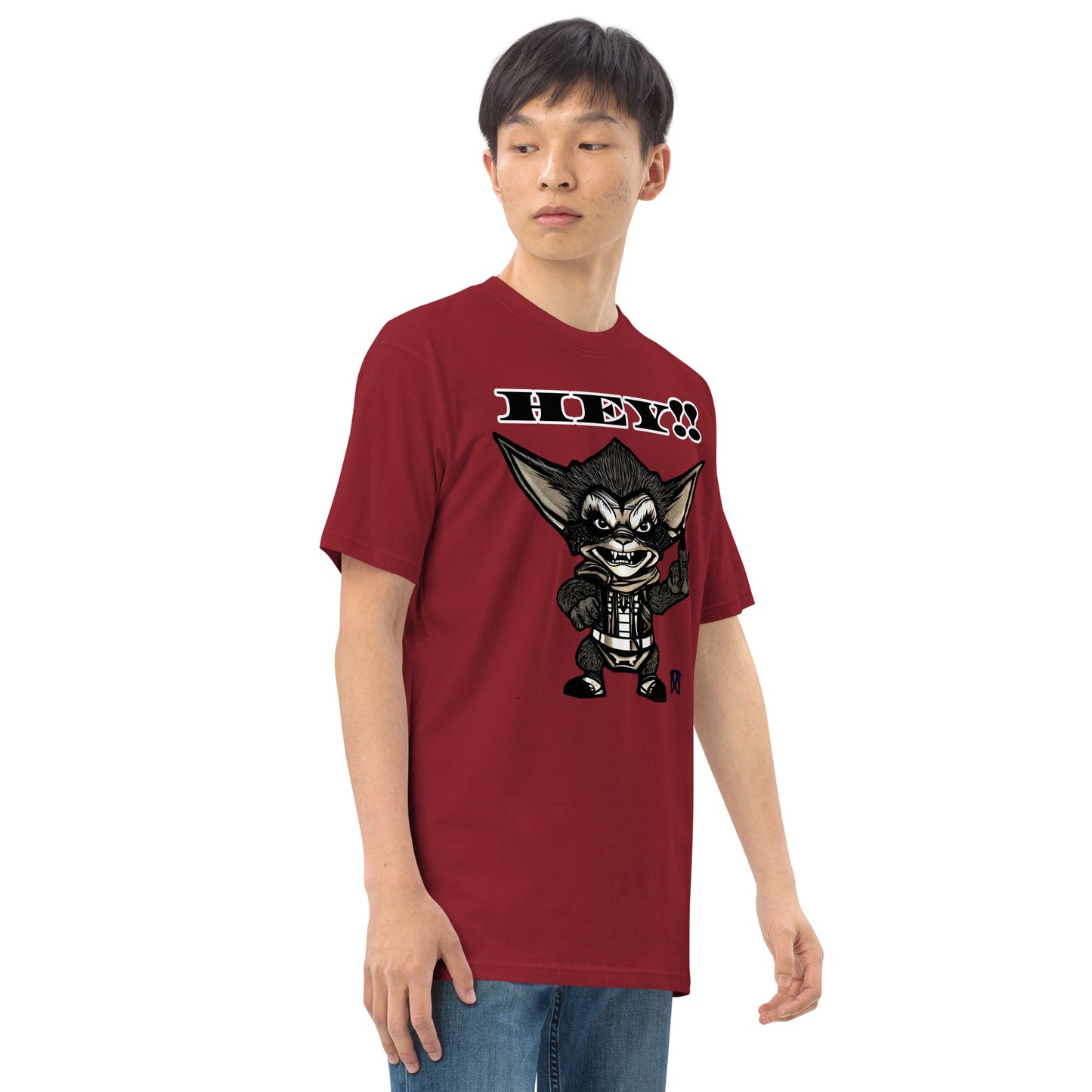 Hey! Men’s premium heavyweight tee