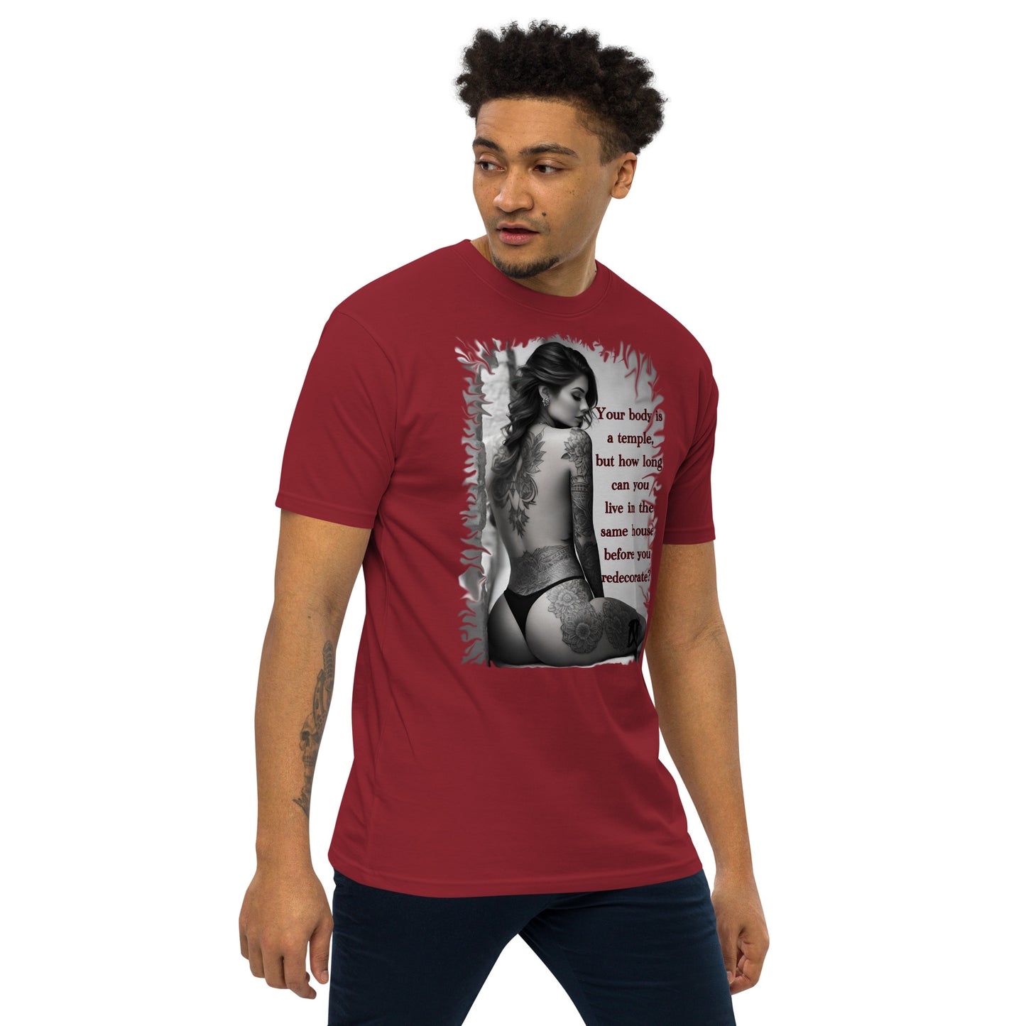 temple Men’s premium heavyweight tee