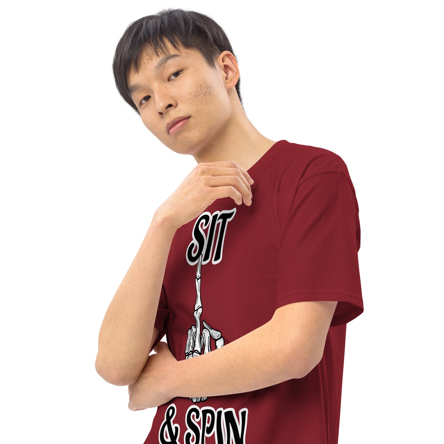 Sit and spin Men’s premium heavyweight tee