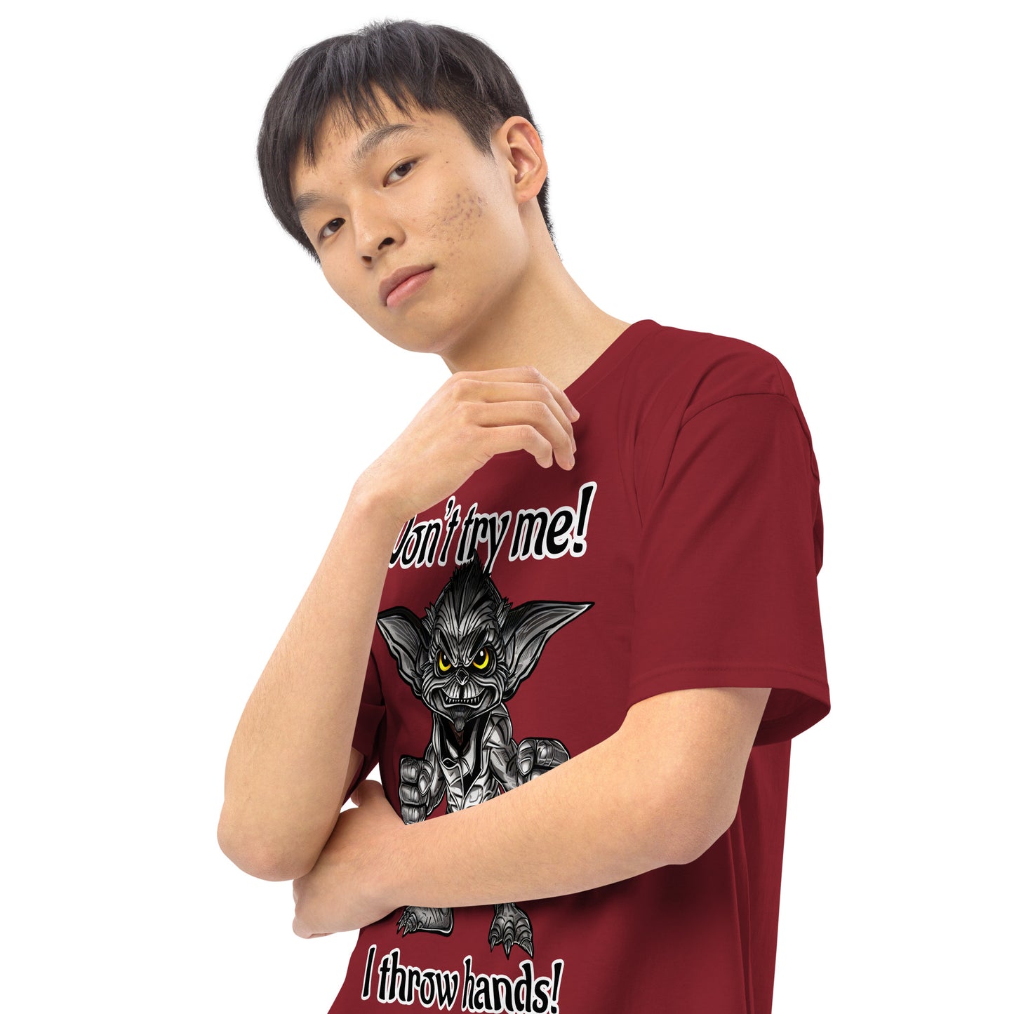 I throw hands Men’s premium heavyweight tee