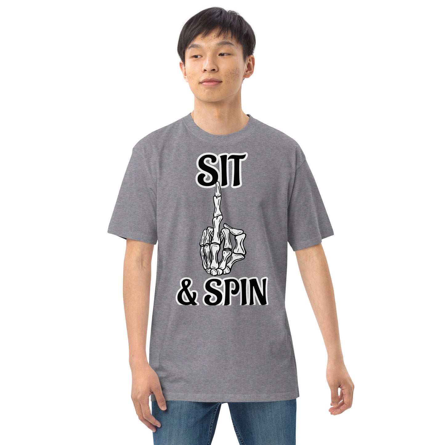 Sit and spin Men’s premium heavyweight tee
