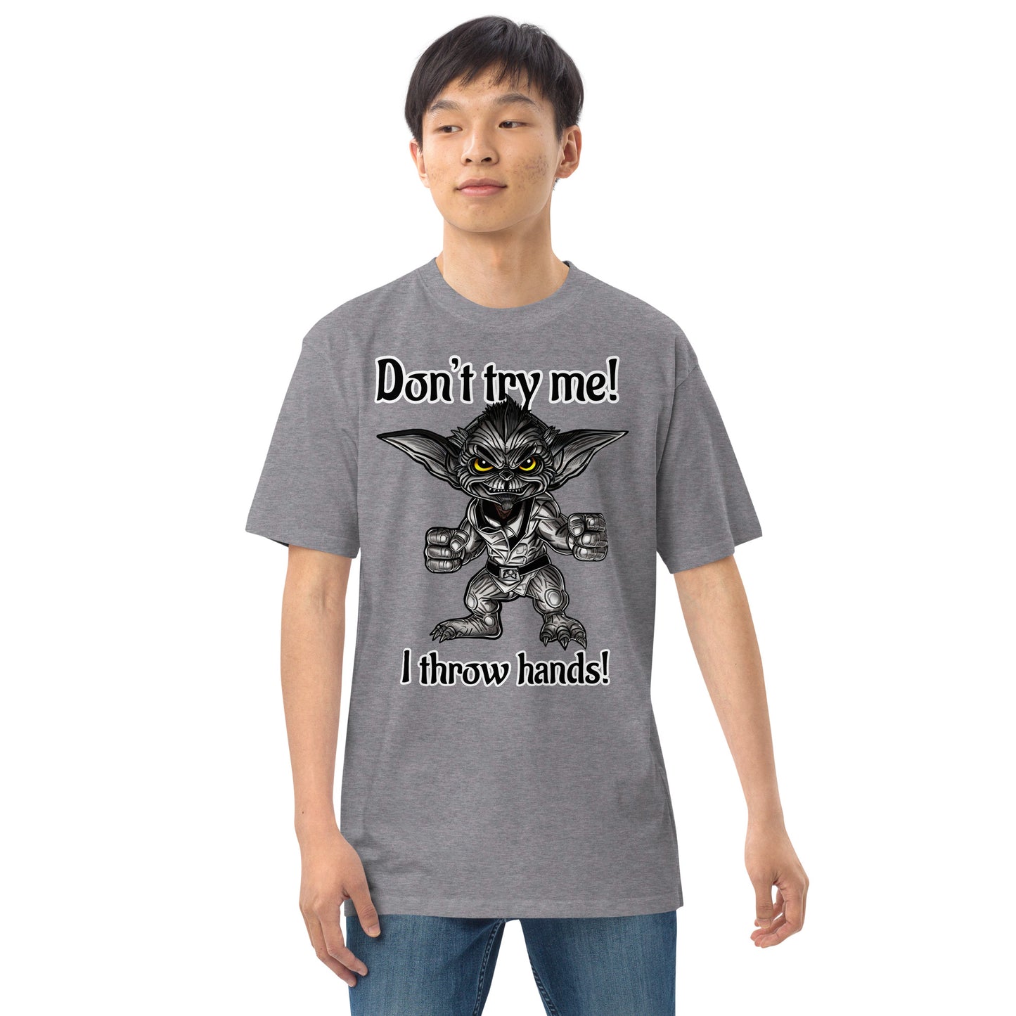 I throw hands Men’s premium heavyweight tee