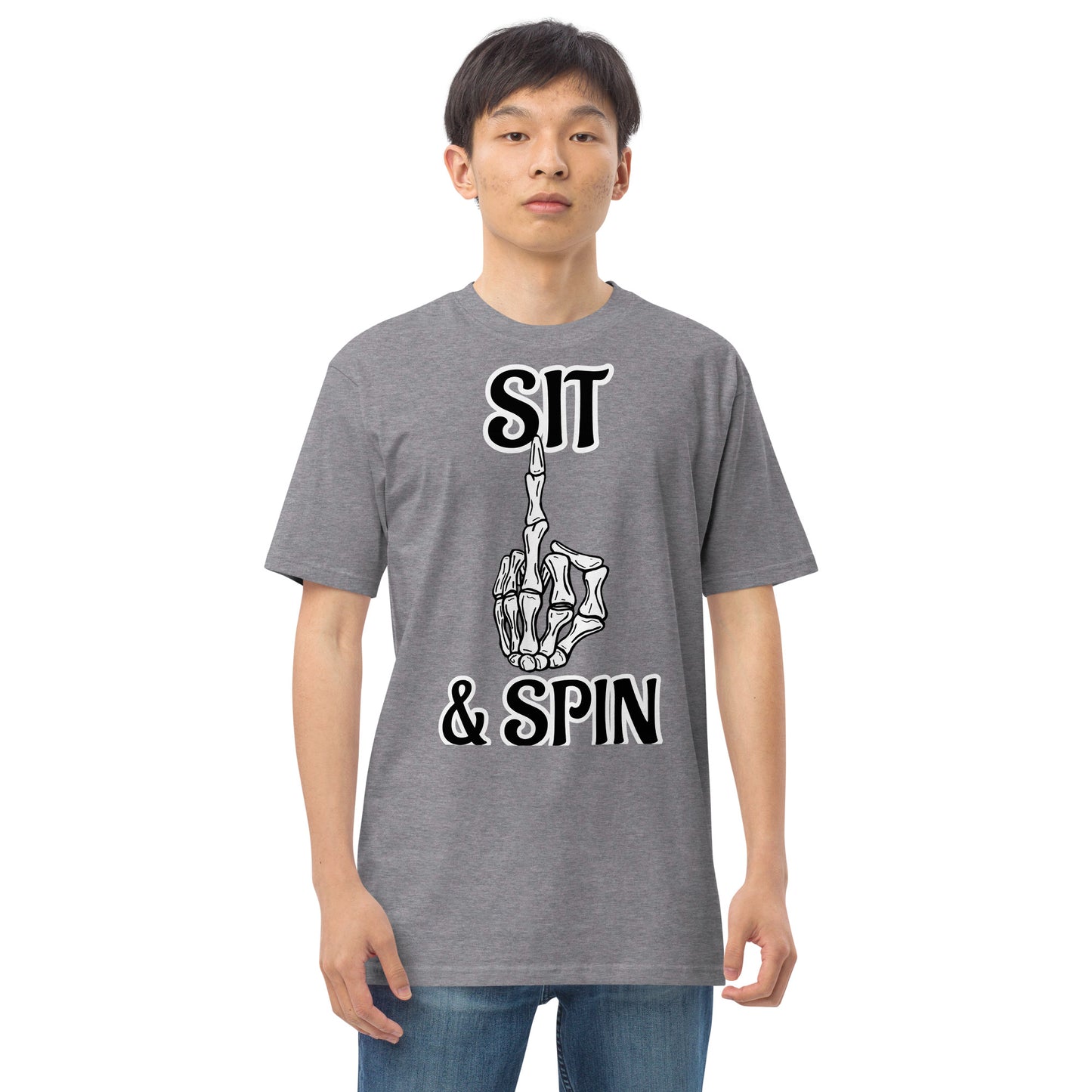 Sit and spin Men’s premium heavyweight tee