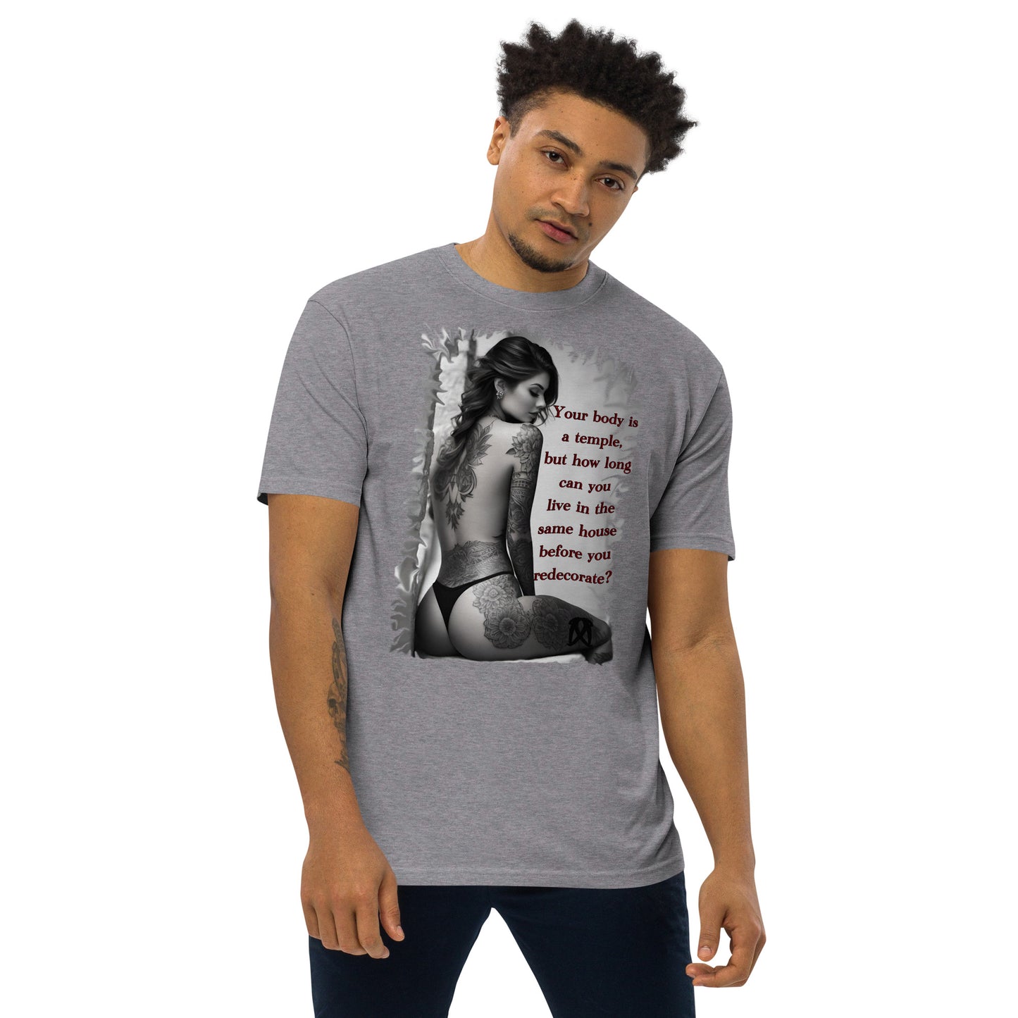 temple Men’s premium heavyweight tee
