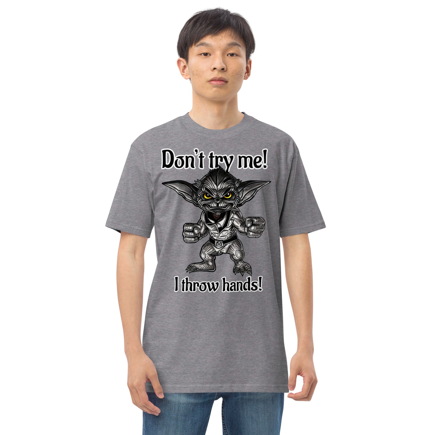 I throw hands Men’s premium heavyweight tee