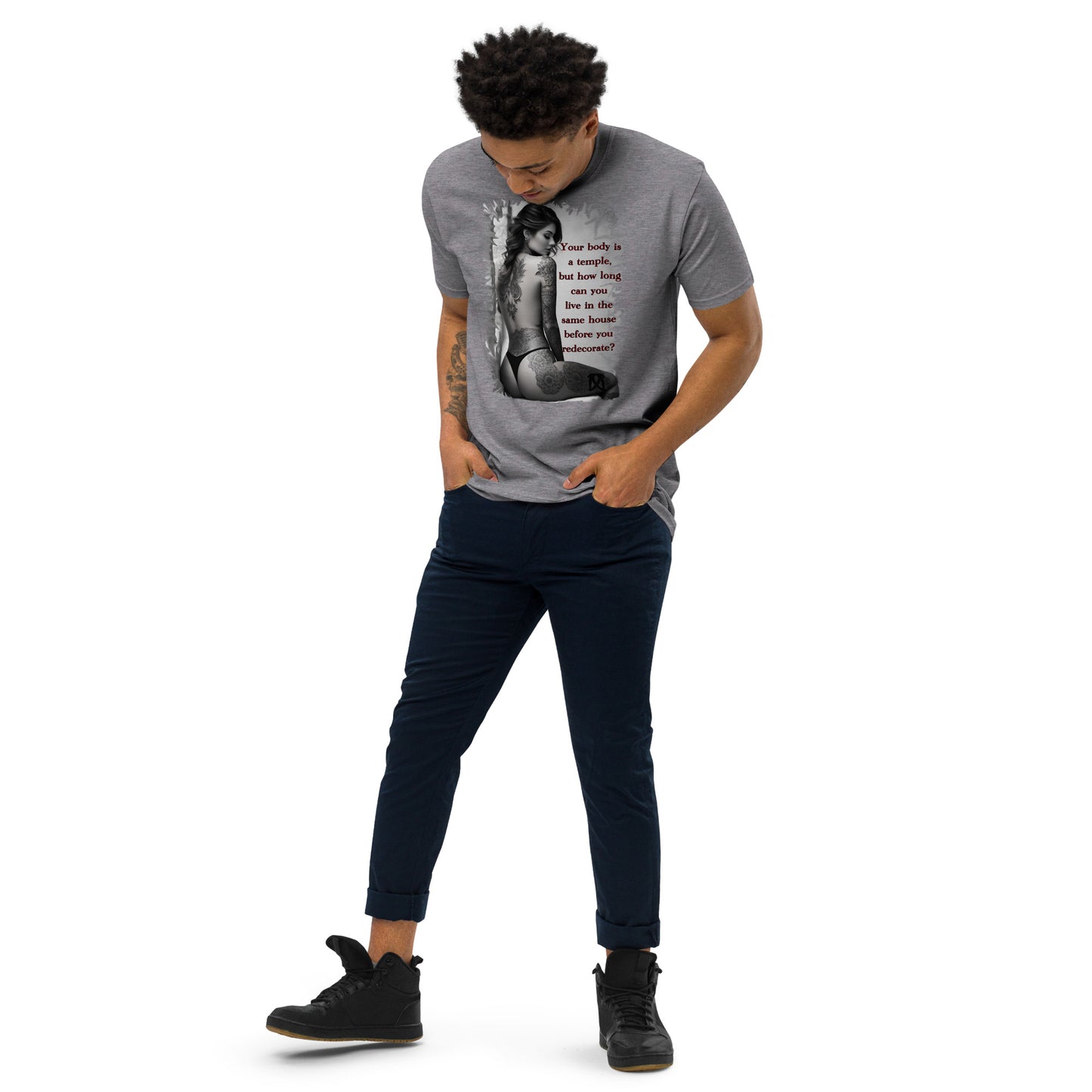 temple Men’s premium heavyweight tee