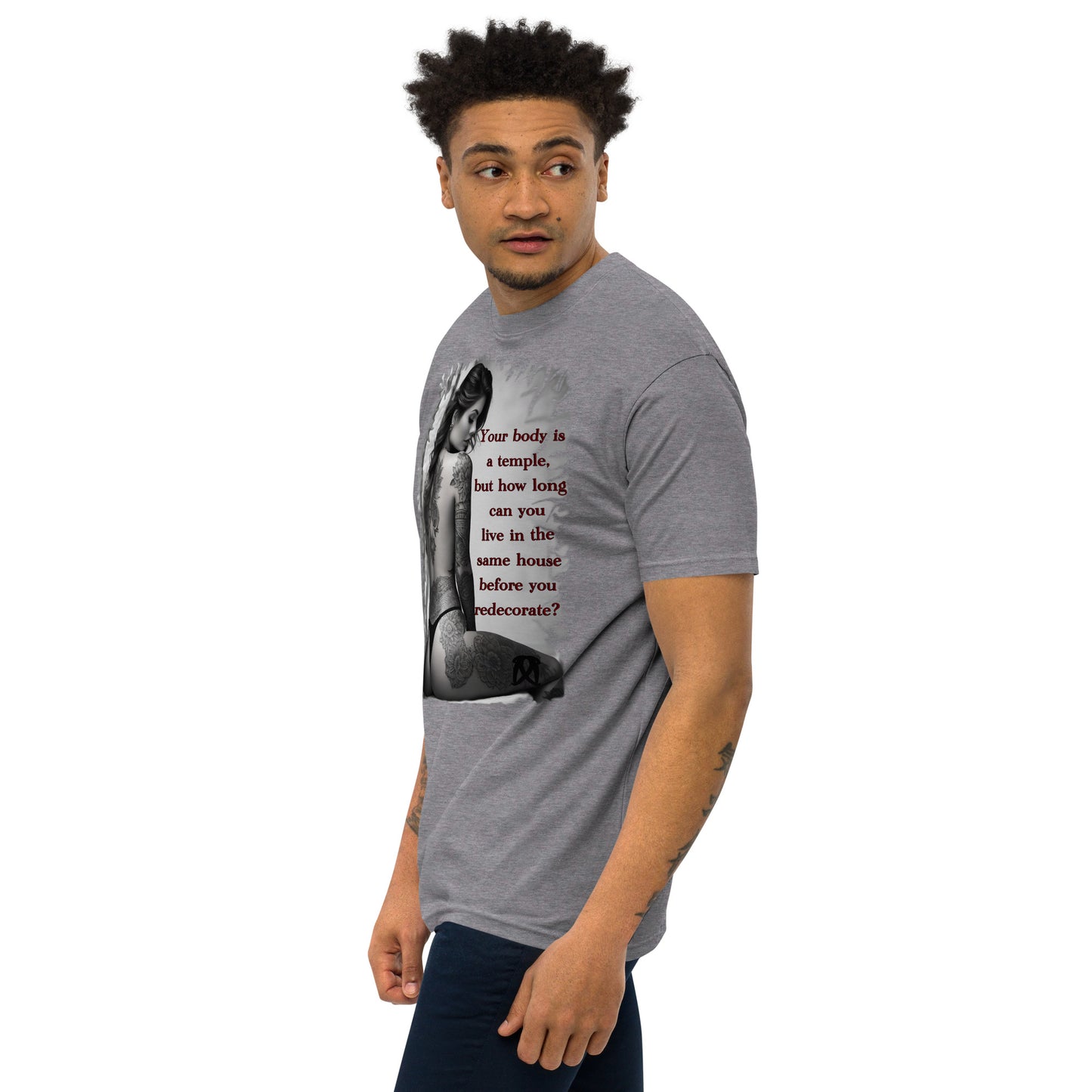 temple Men’s premium heavyweight tee