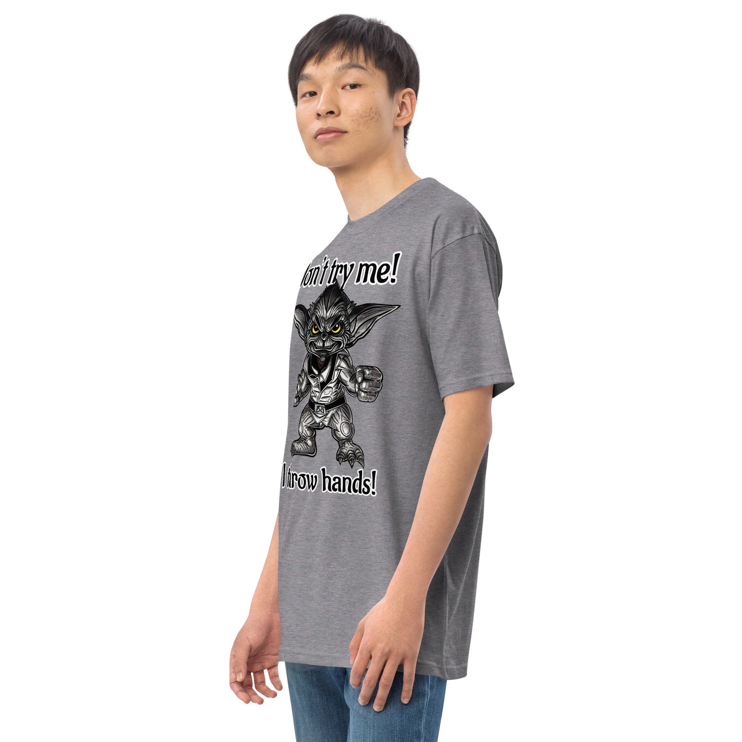I throw hands Men’s premium heavyweight tee
