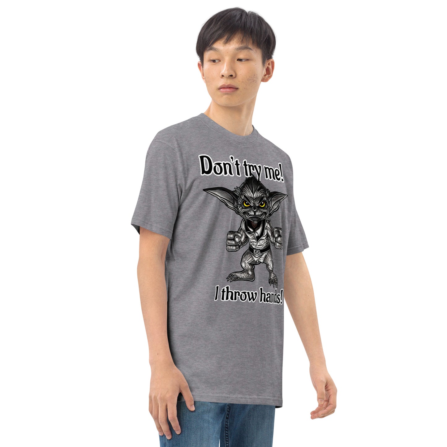 I throw hands Men’s premium heavyweight tee