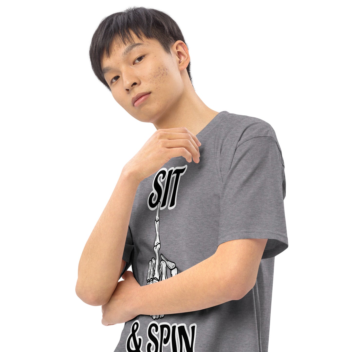 Sit and spin Men’s premium heavyweight tee
