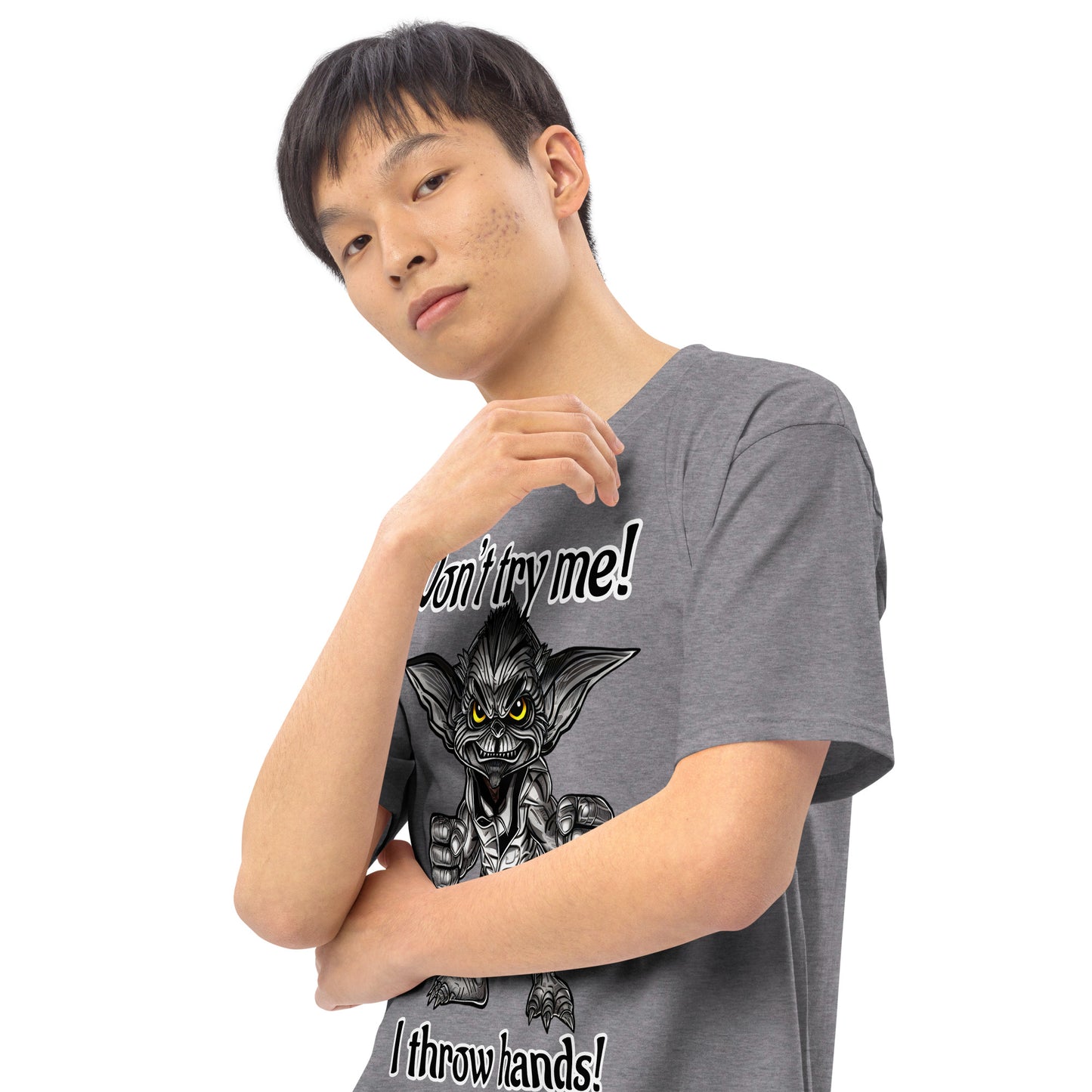 I throw hands Men’s premium heavyweight tee
