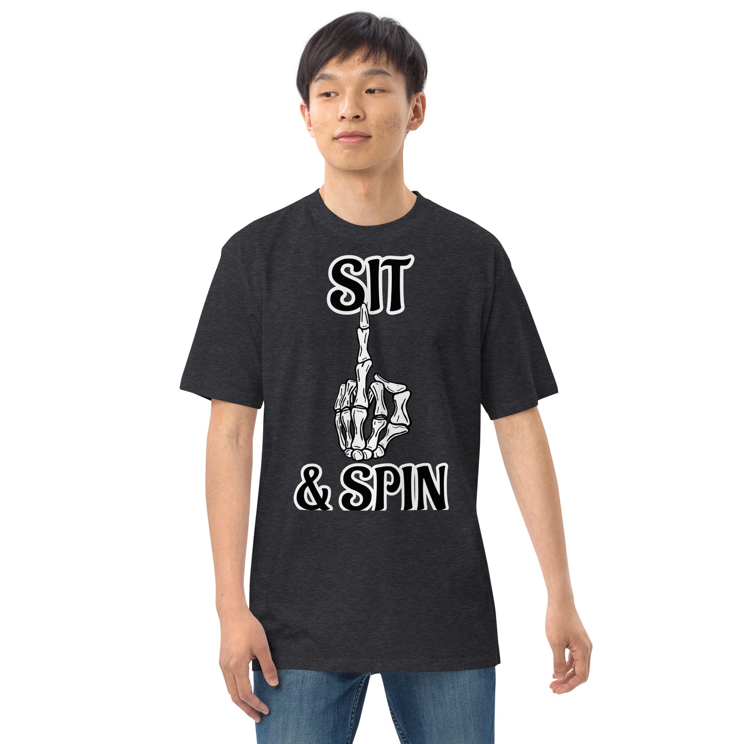 Sit and spin Men’s premium heavyweight tee