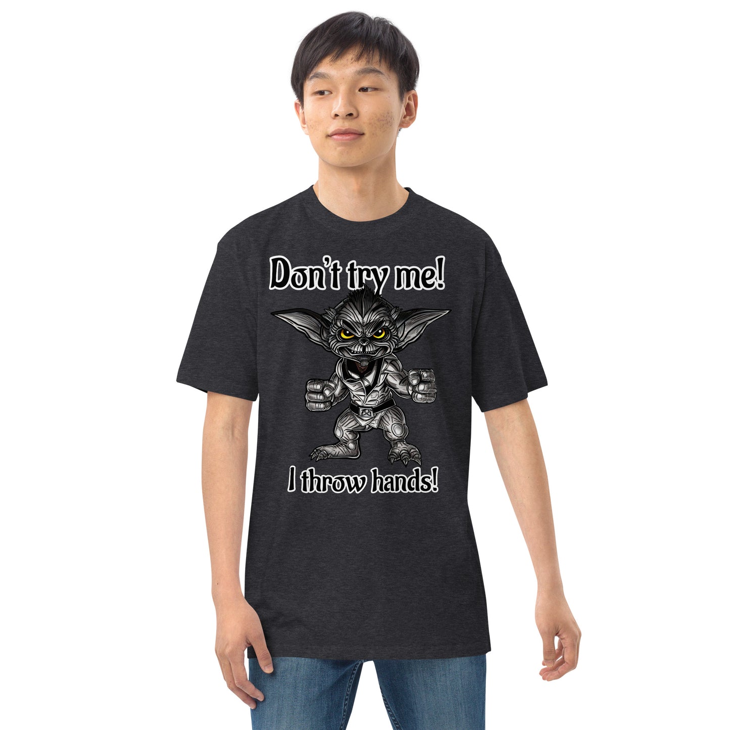 I throw hands Men’s premium heavyweight tee