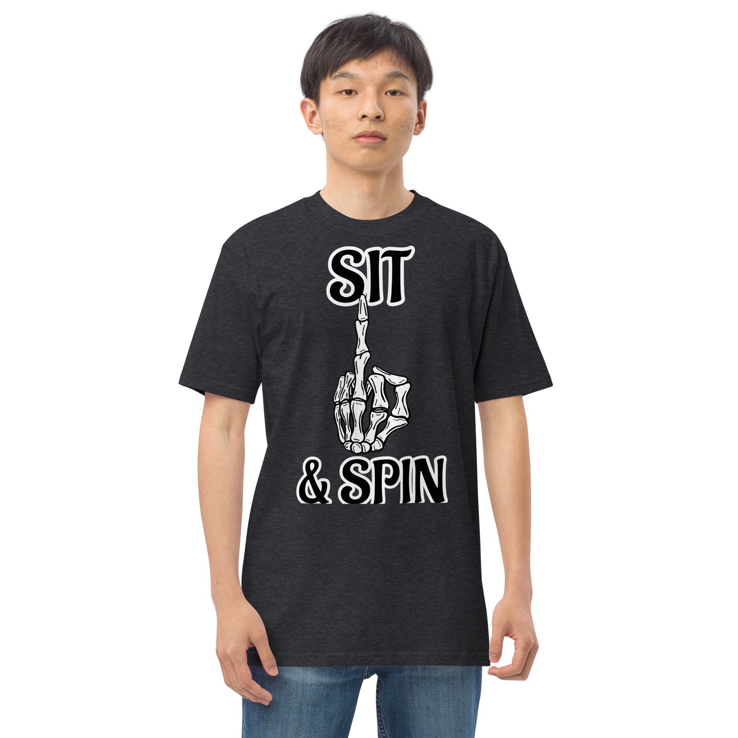 Sit and spin Men’s premium heavyweight tee