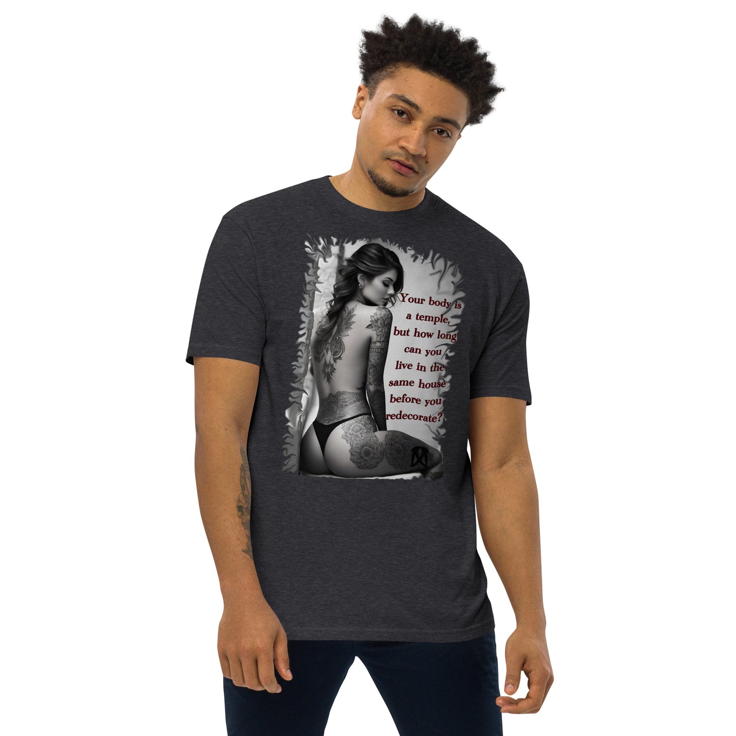 temple Men’s premium heavyweight tee