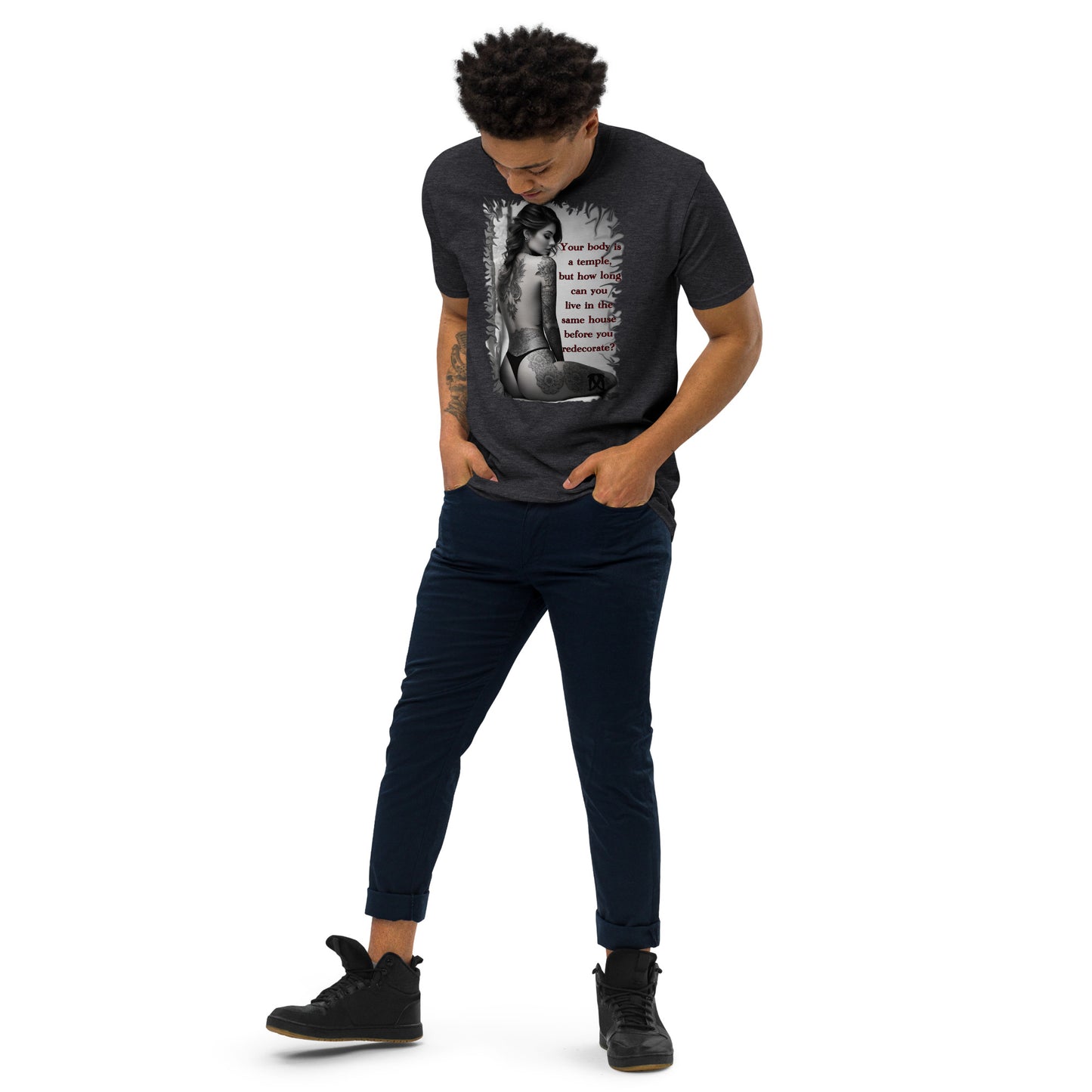 temple Men’s premium heavyweight tee