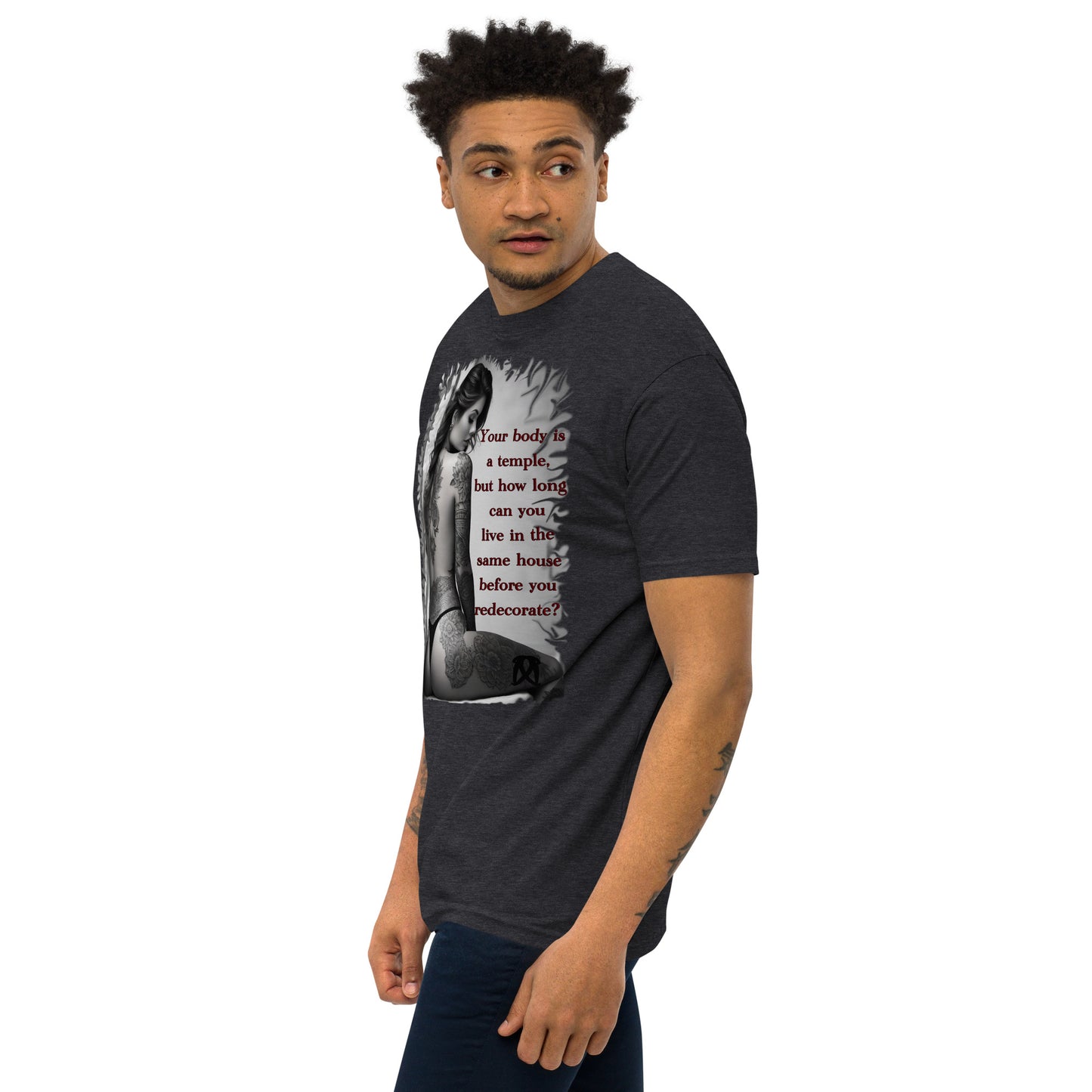 temple Men’s premium heavyweight tee