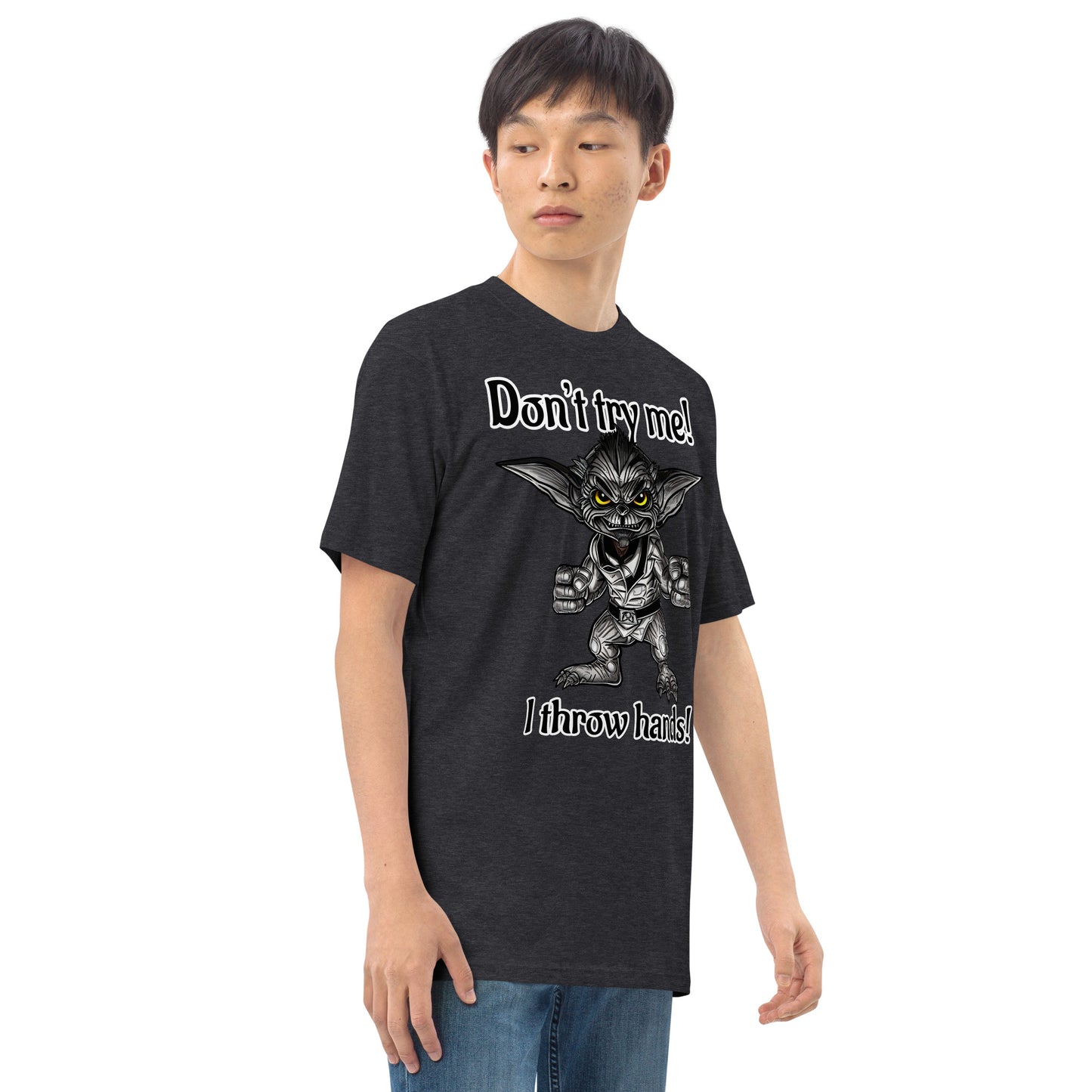 I throw hands Men’s premium heavyweight tee