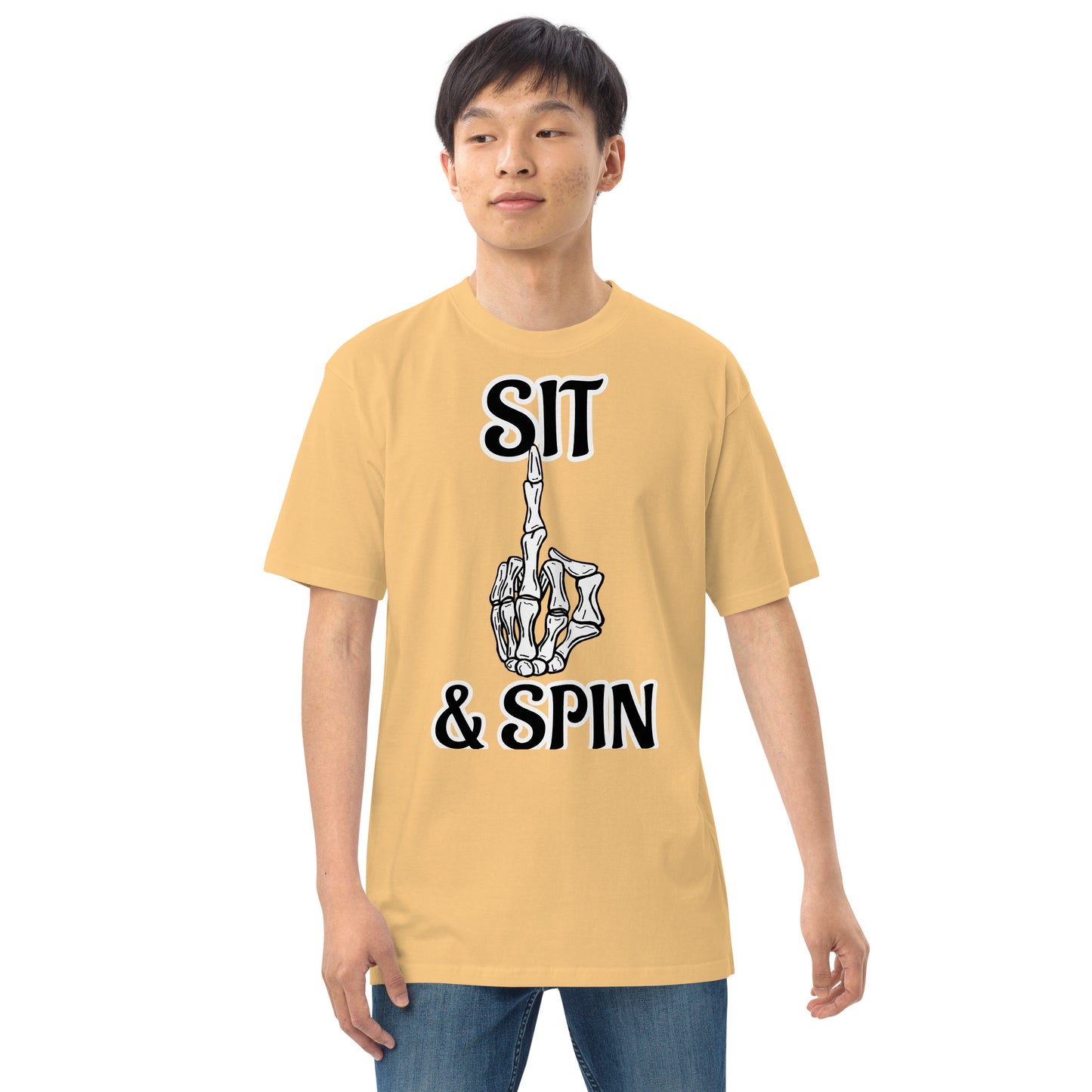 Sit and spin Men’s premium heavyweight tee