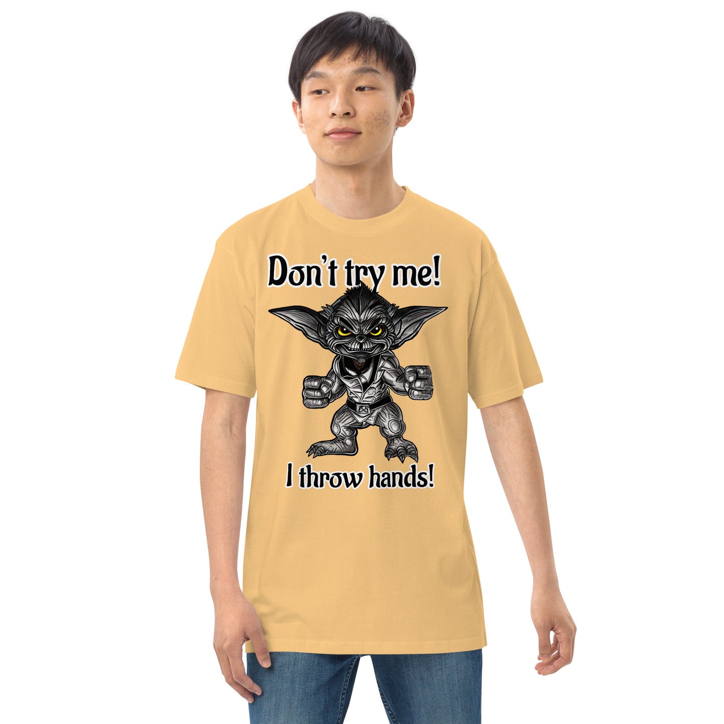 I throw hands Men’s premium heavyweight tee
