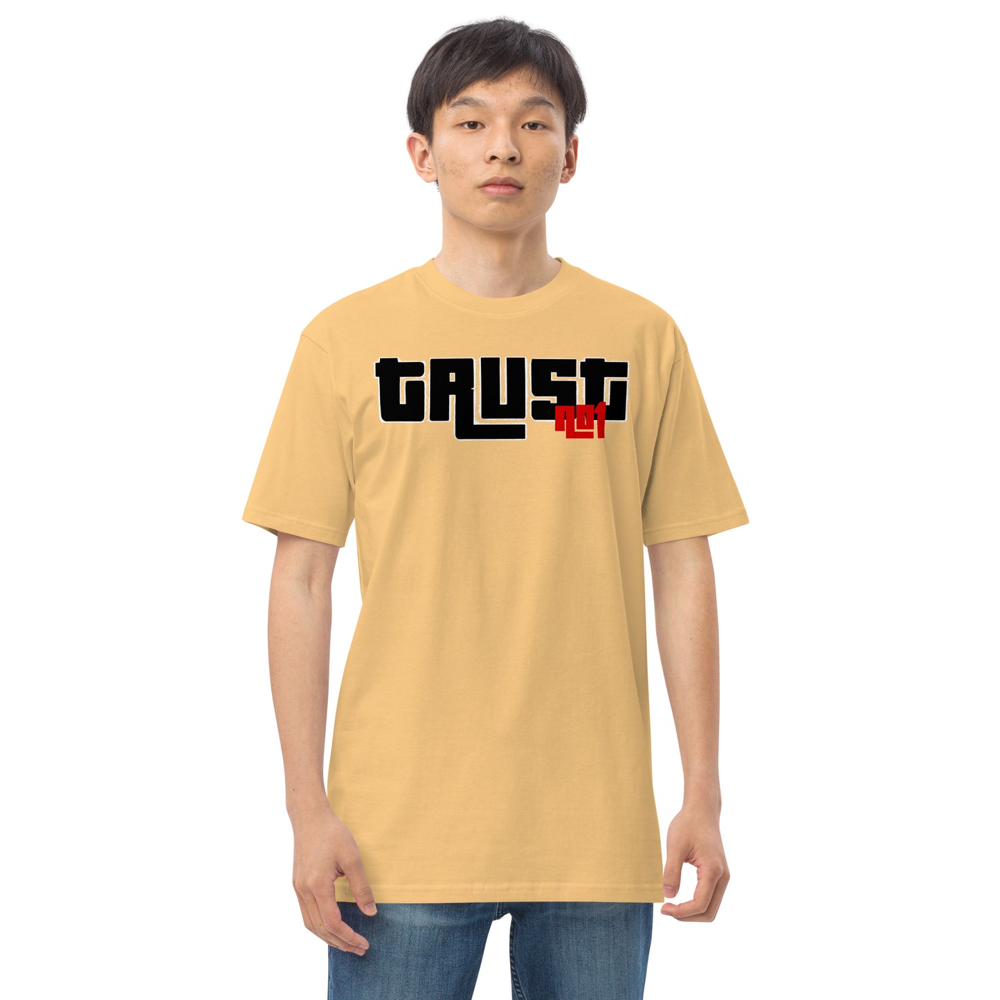 Trust no1 Men’s premium heavyweight tee