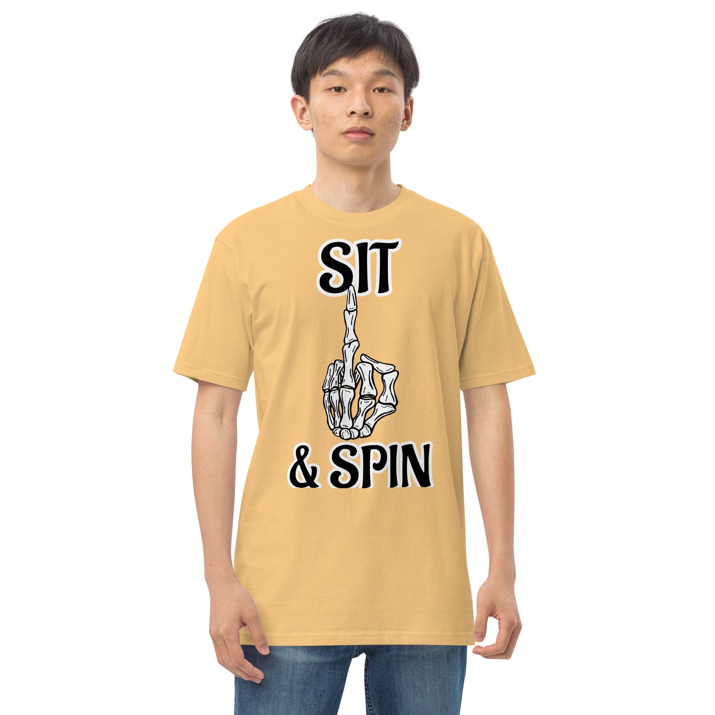 Sit and spin Men’s premium heavyweight tee