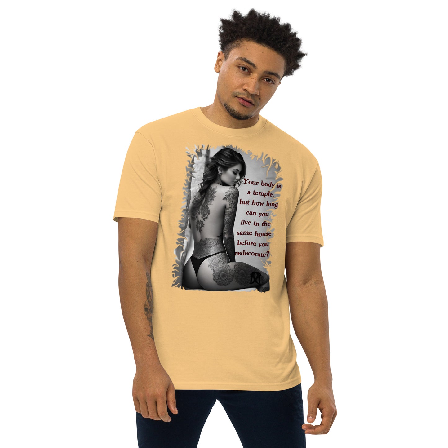 temple Men’s premium heavyweight tee