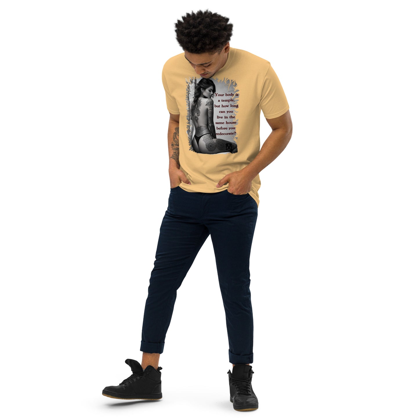 temple Men’s premium heavyweight tee
