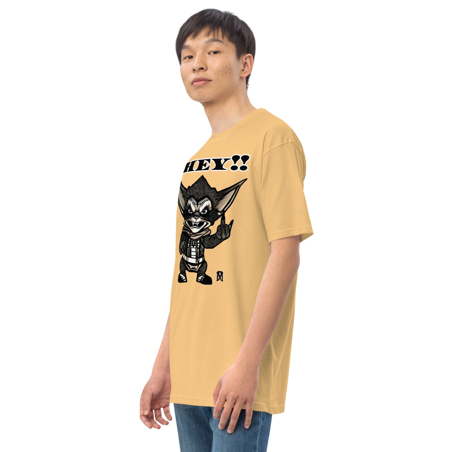 Hey! Men’s premium heavyweight tee