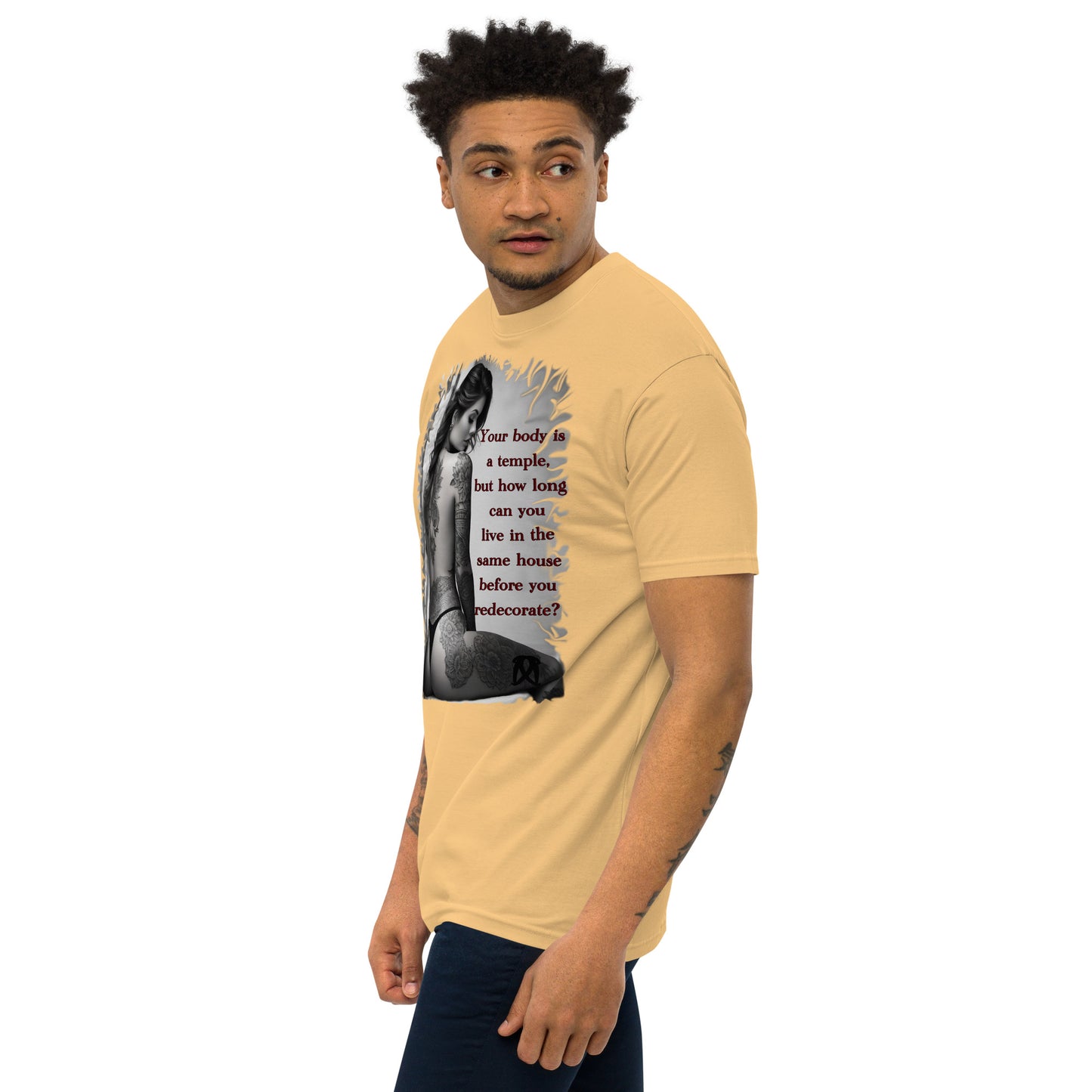 temple Men’s premium heavyweight tee
