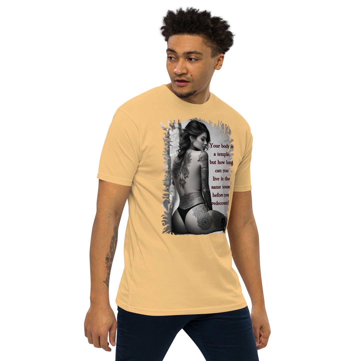 temple Men’s premium heavyweight tee