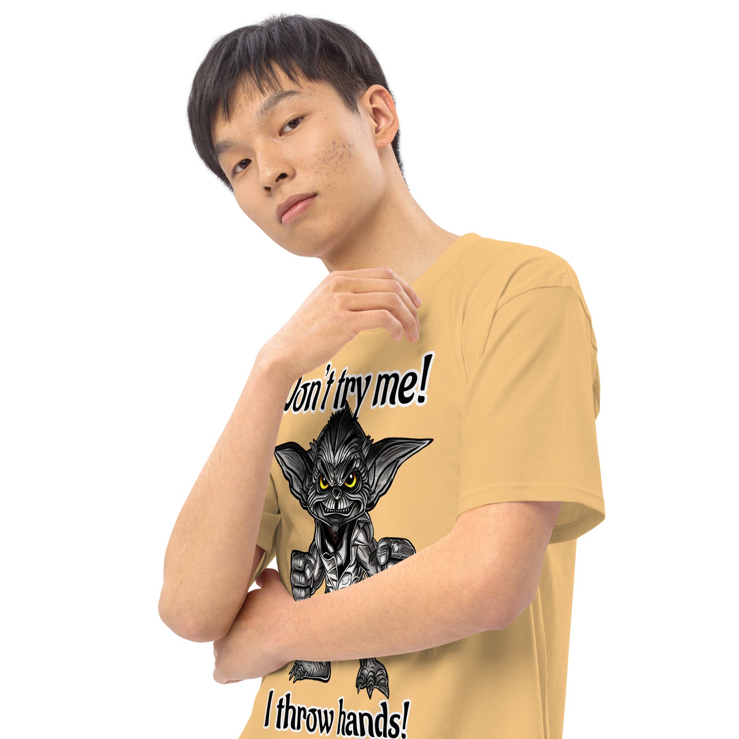 I throw hands Men’s premium heavyweight tee