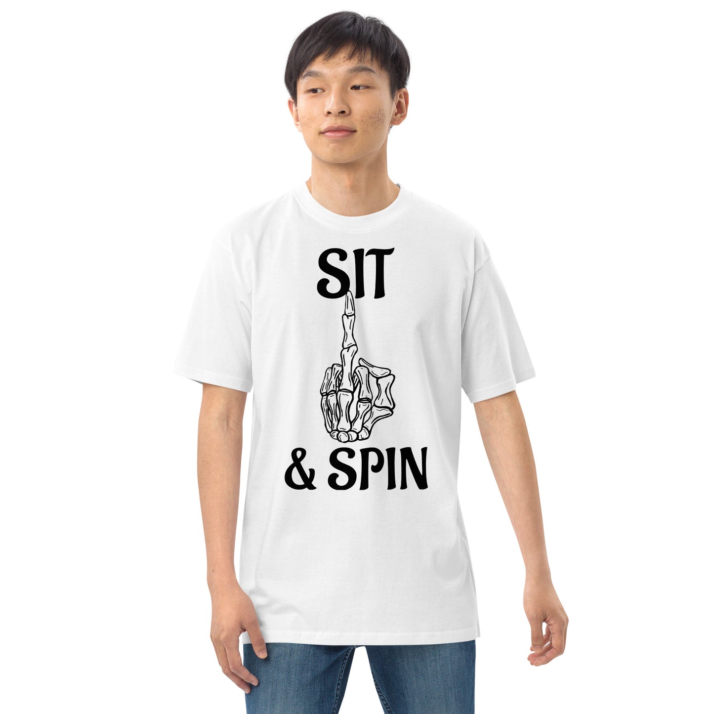 Sit and spin Men’s premium heavyweight tee