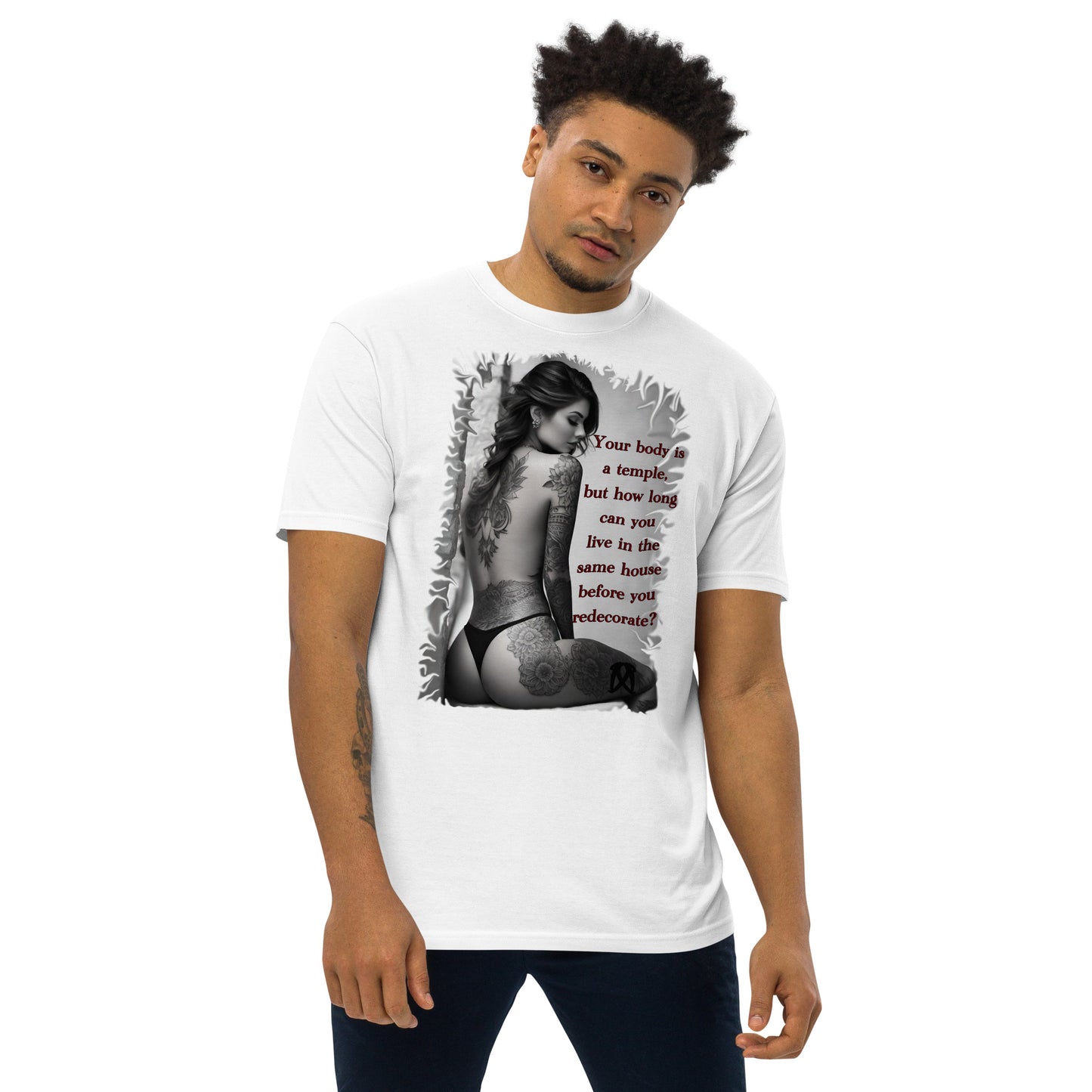 temple Men’s premium heavyweight tee