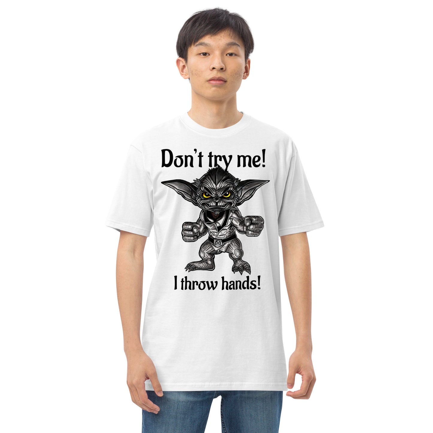 I throw hands Men’s premium heavyweight tee