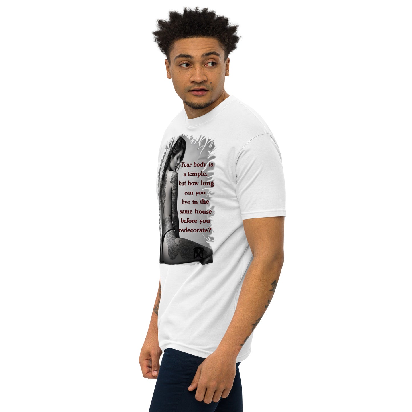 temple Men’s premium heavyweight tee
